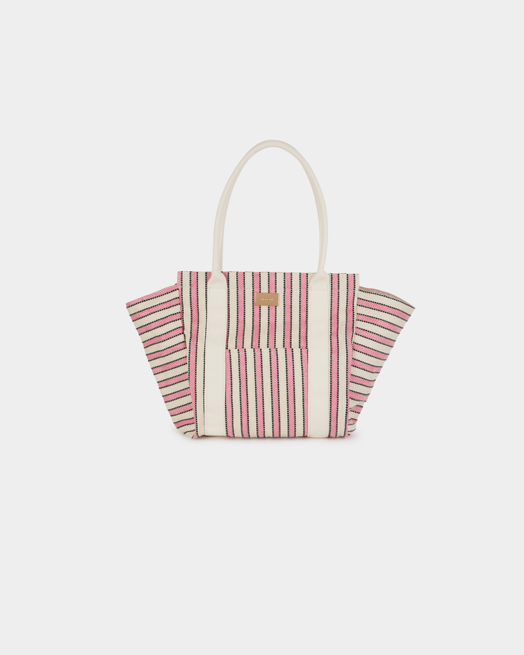 Imagem 0 de Mala de Ombro Tote com Estampado Às Riscas