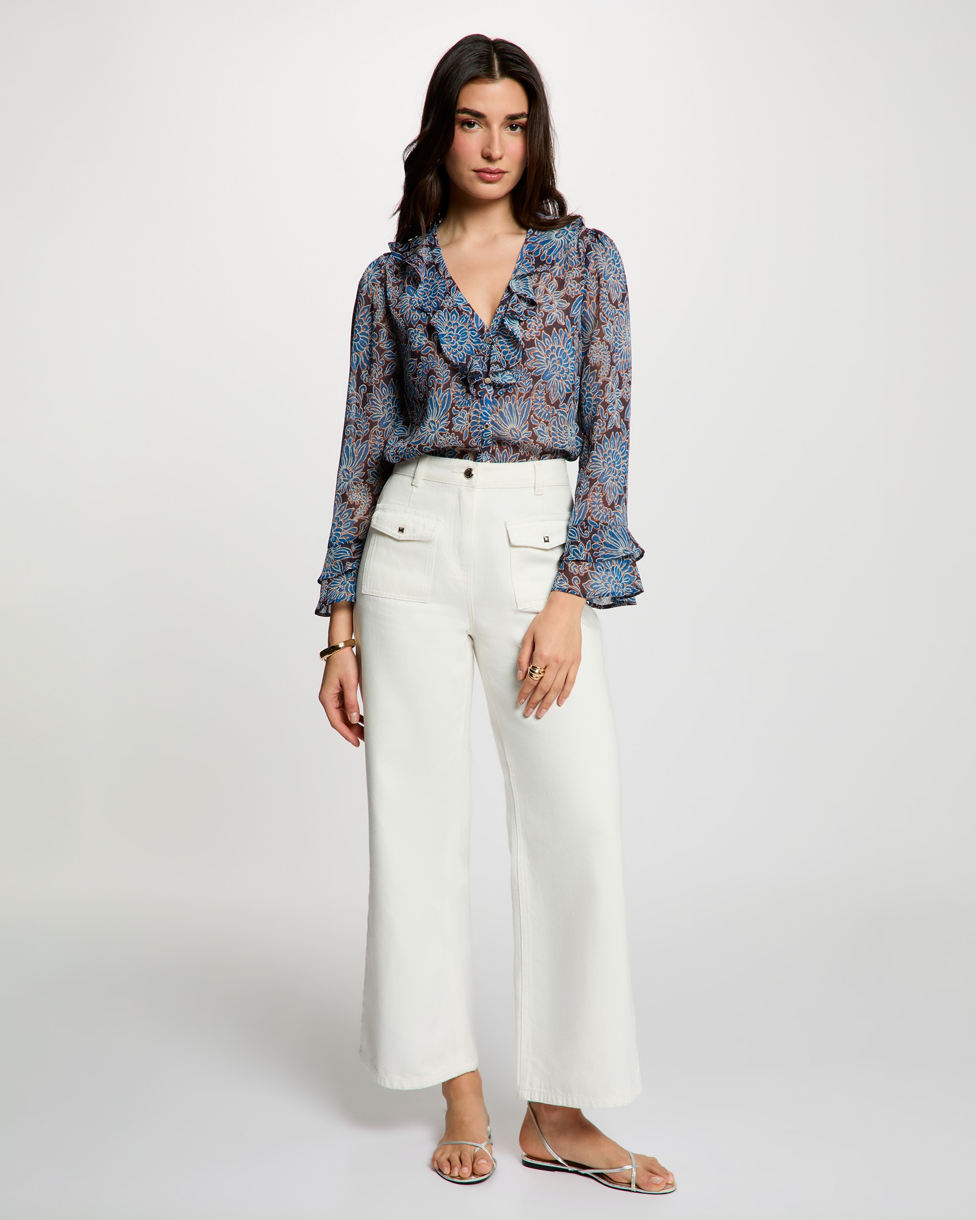 Camisa de Gase Ajustada Multicolor-4