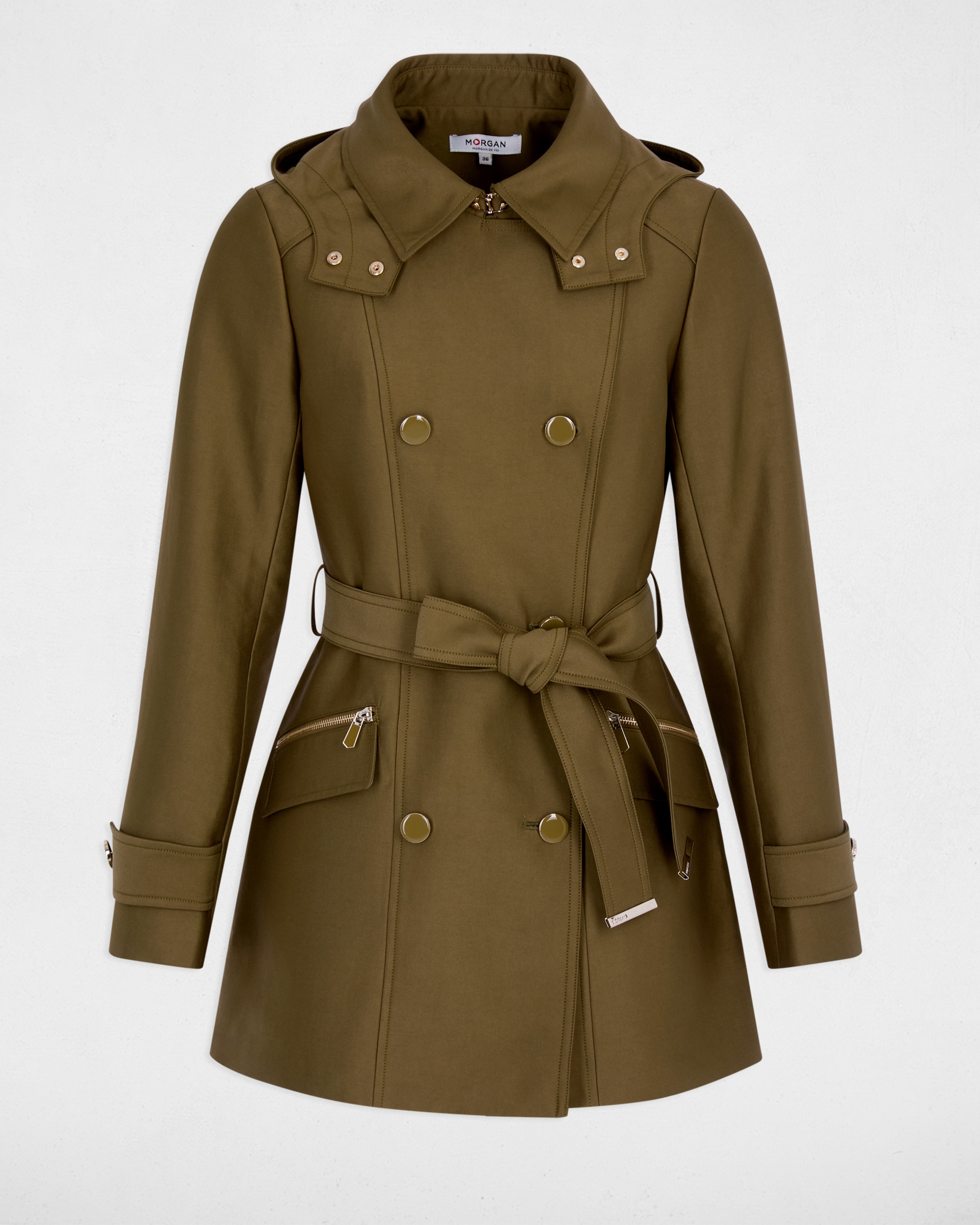 Gabardina com Cinto Verde-militar-2
