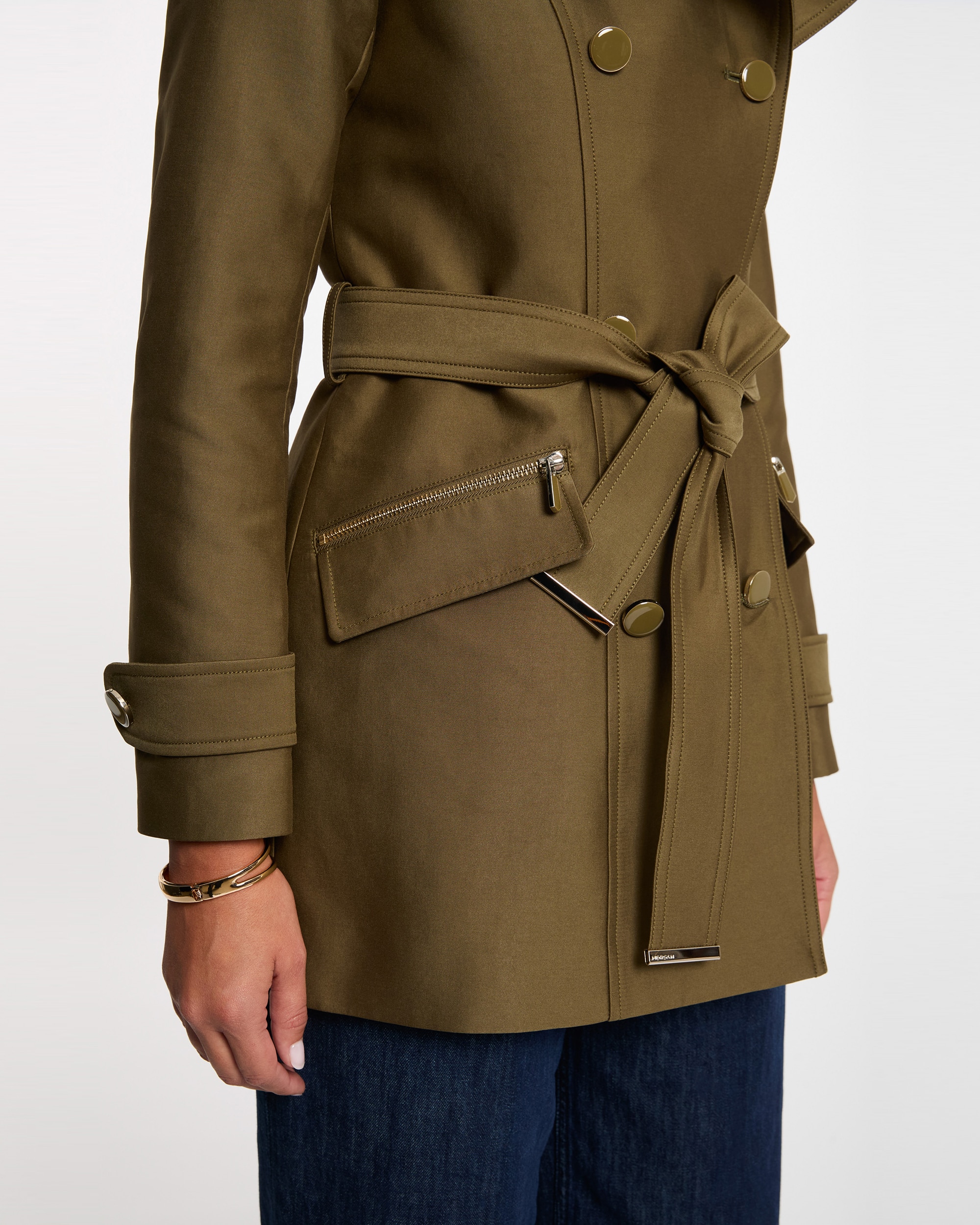 Gabardina com Cinto Verde-militar-5