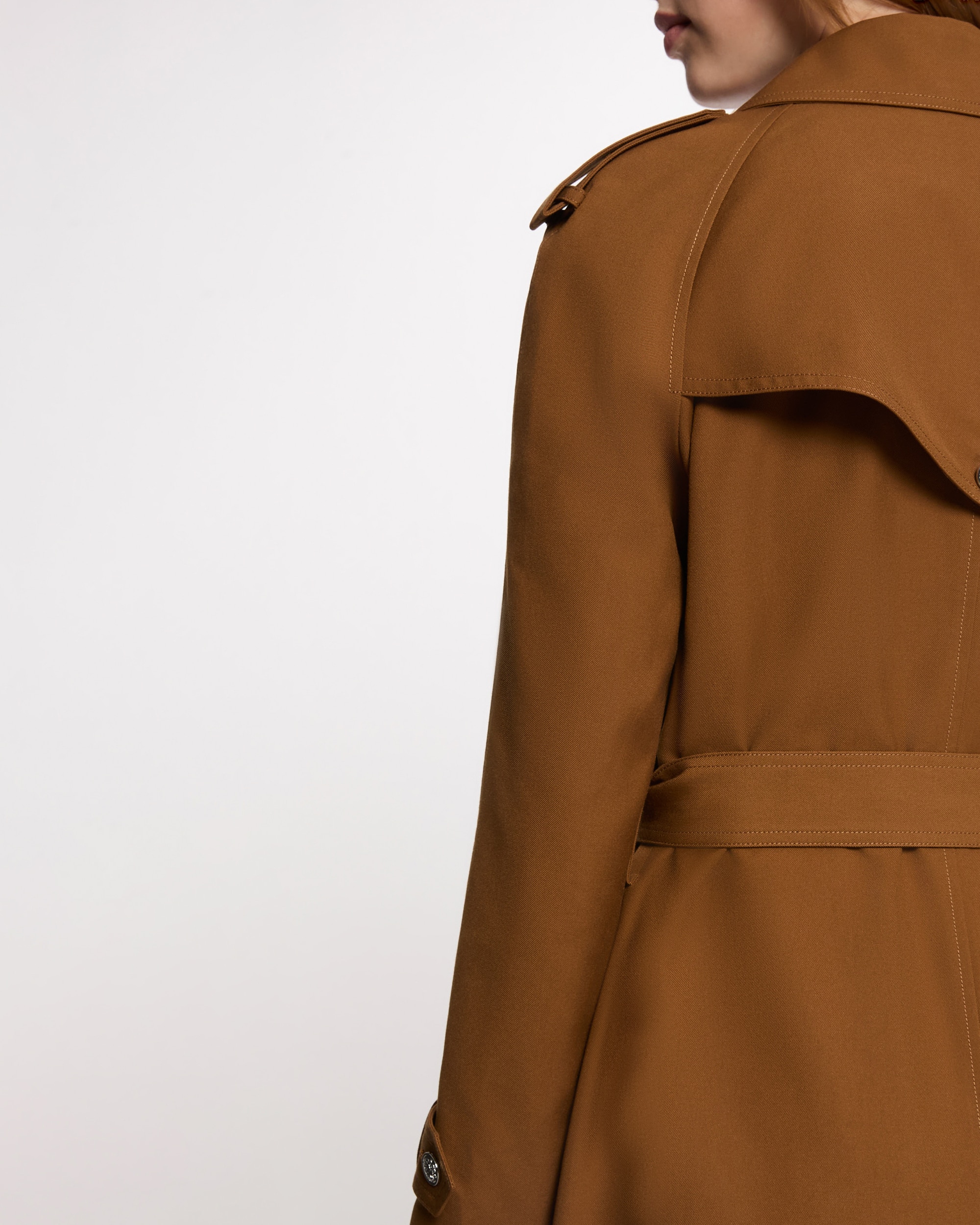 Gabardina Comprida com Cinto Camel-5