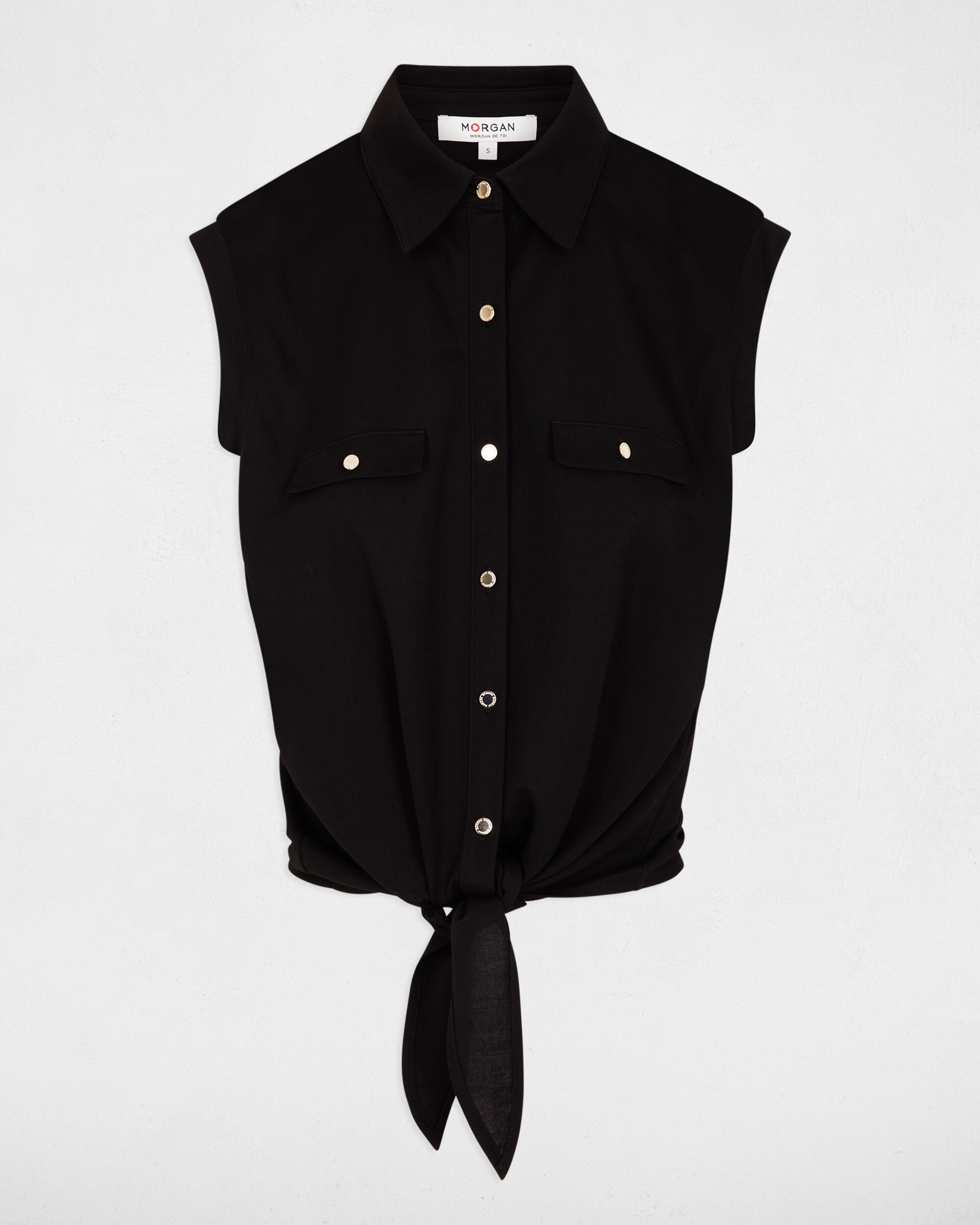 Camisa com Bolsos Preto-2