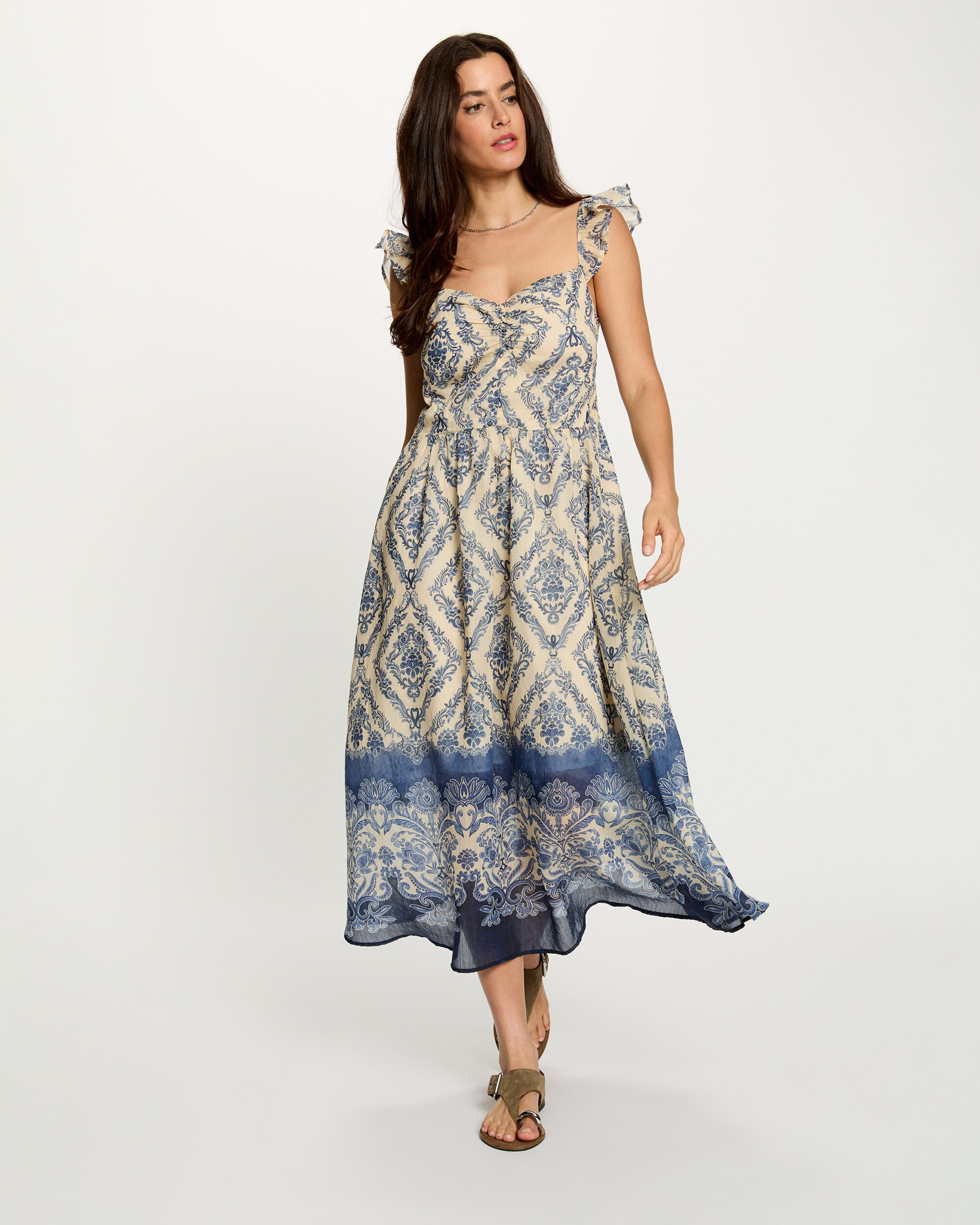 Vestido Comprido com Estampado Paisley Multicolor-4