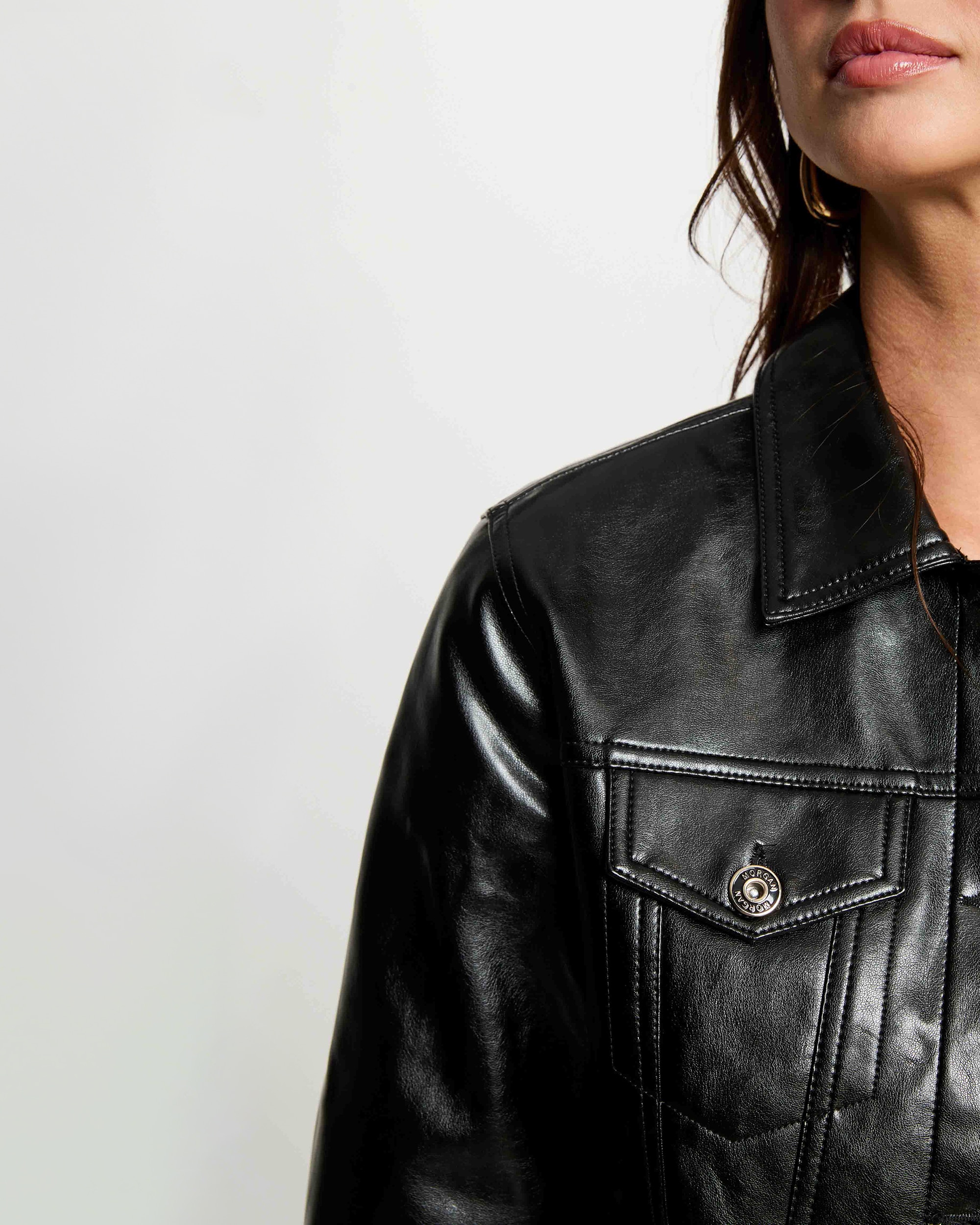 Blusão Biker com Fecho de Botões Preto-5