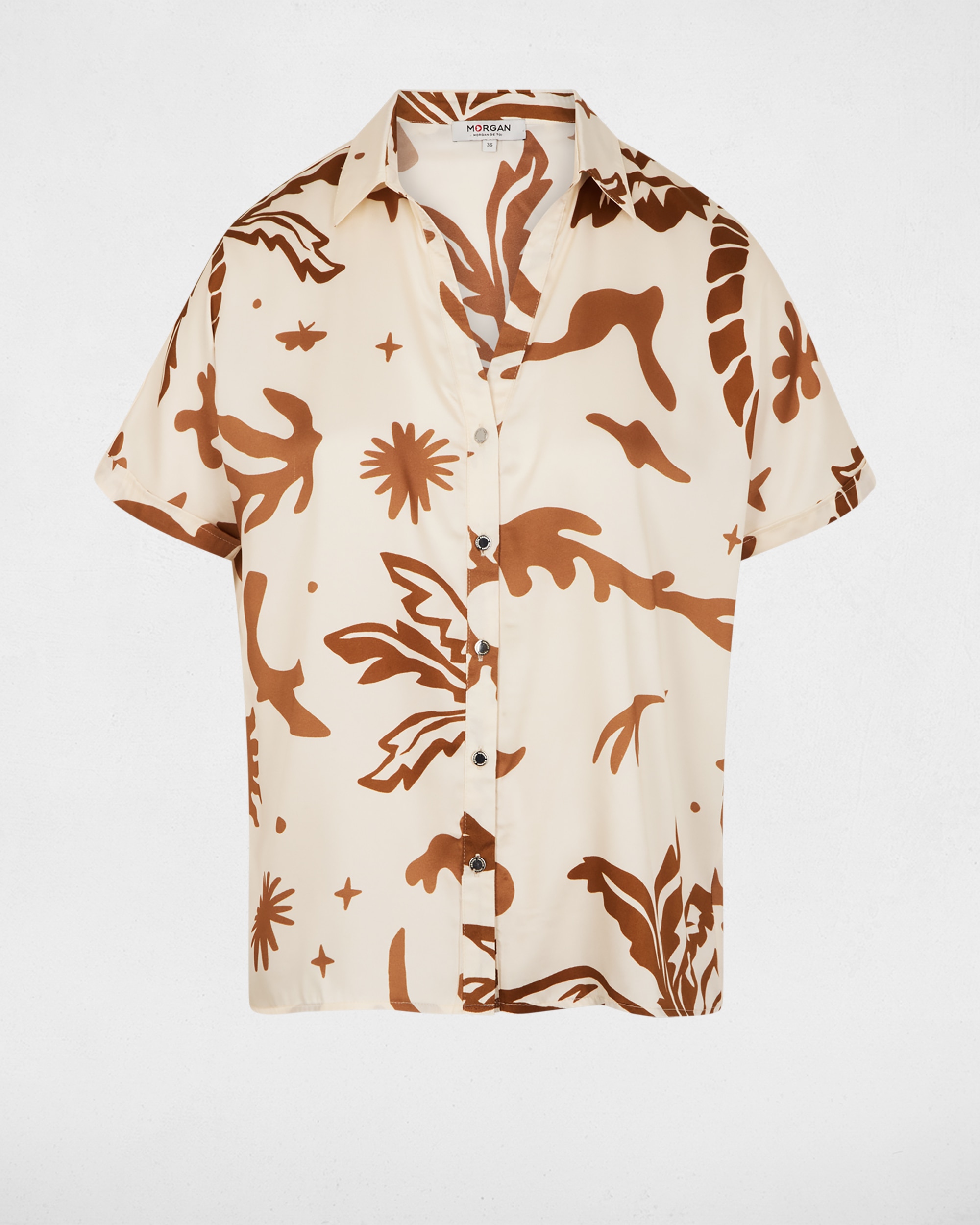 Camisa Acetinada com Estampado Multicolor-2