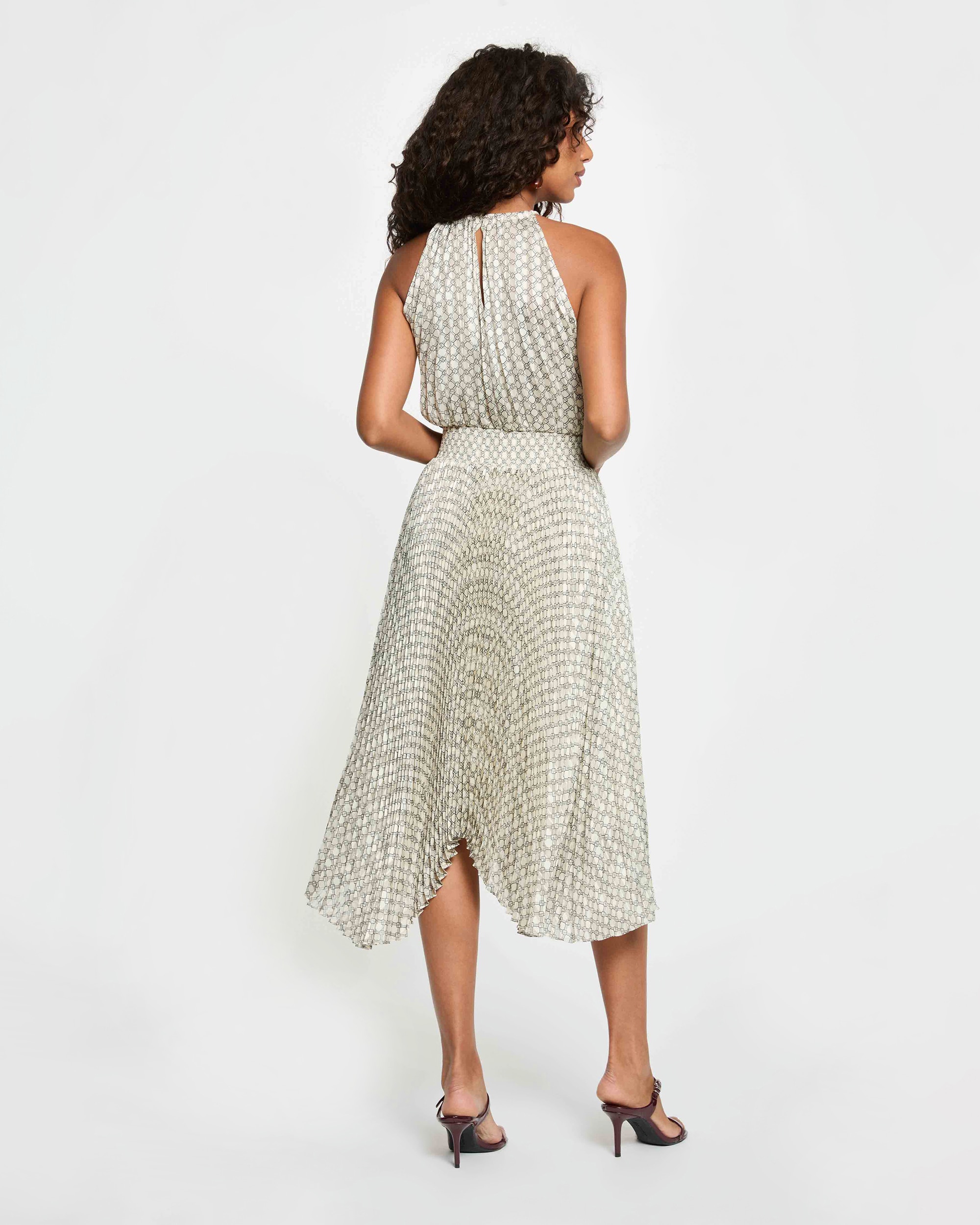 Vestido Comprido com Cintura Franzida e Estampado Multicolor-3
