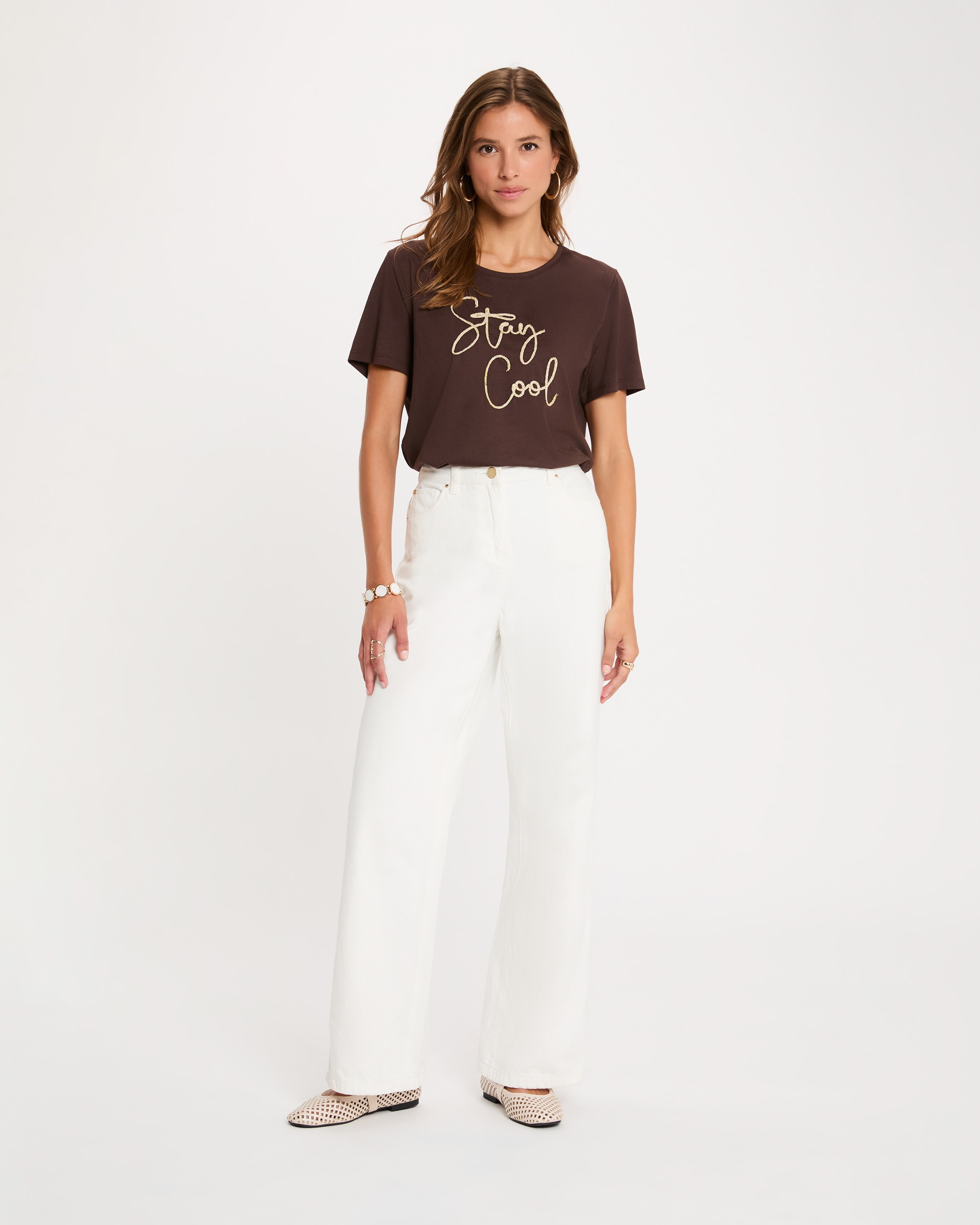 T-shirt com Logo Castanho-escuro-4
