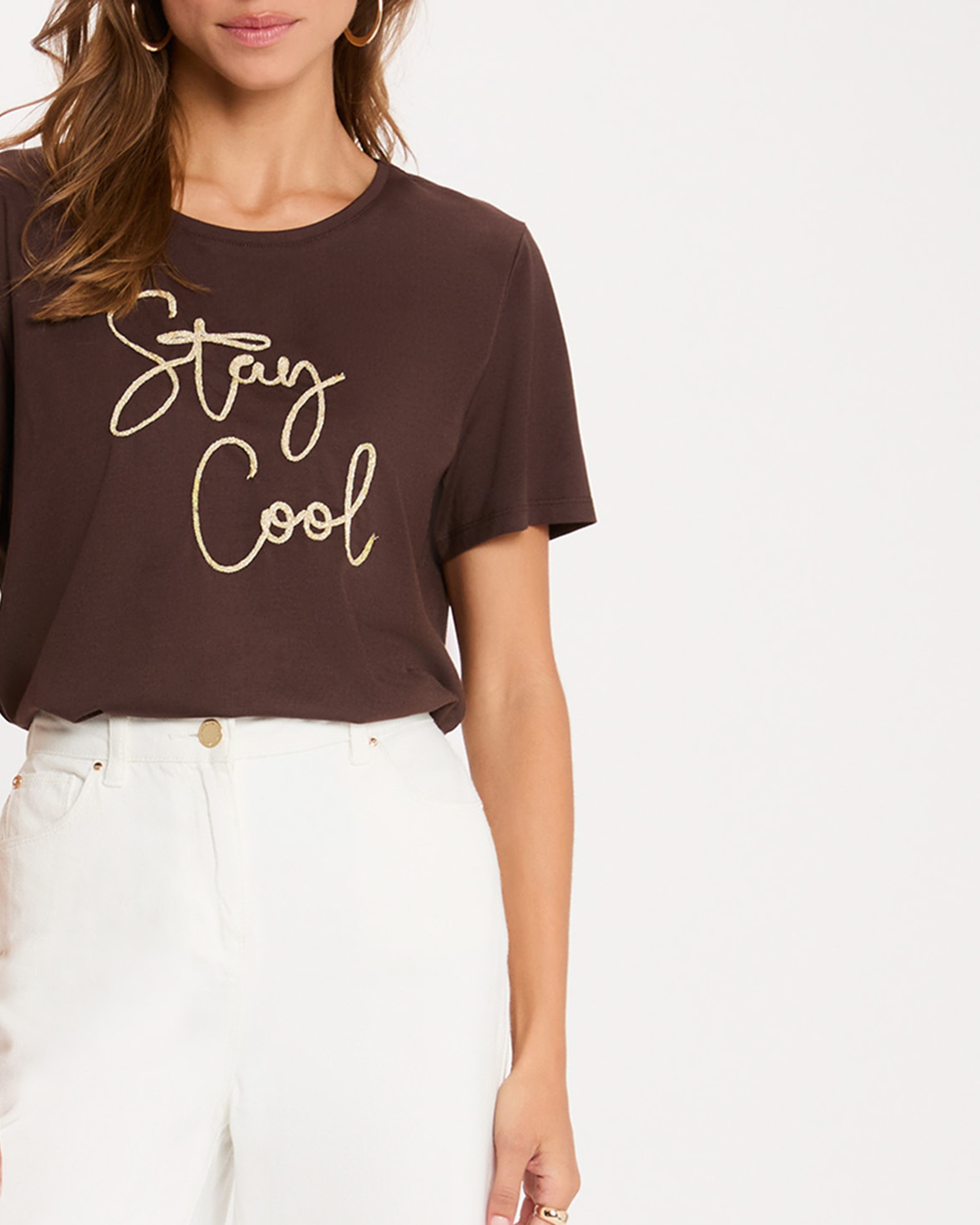 T-shirt com Logo Castanho-escuro-5