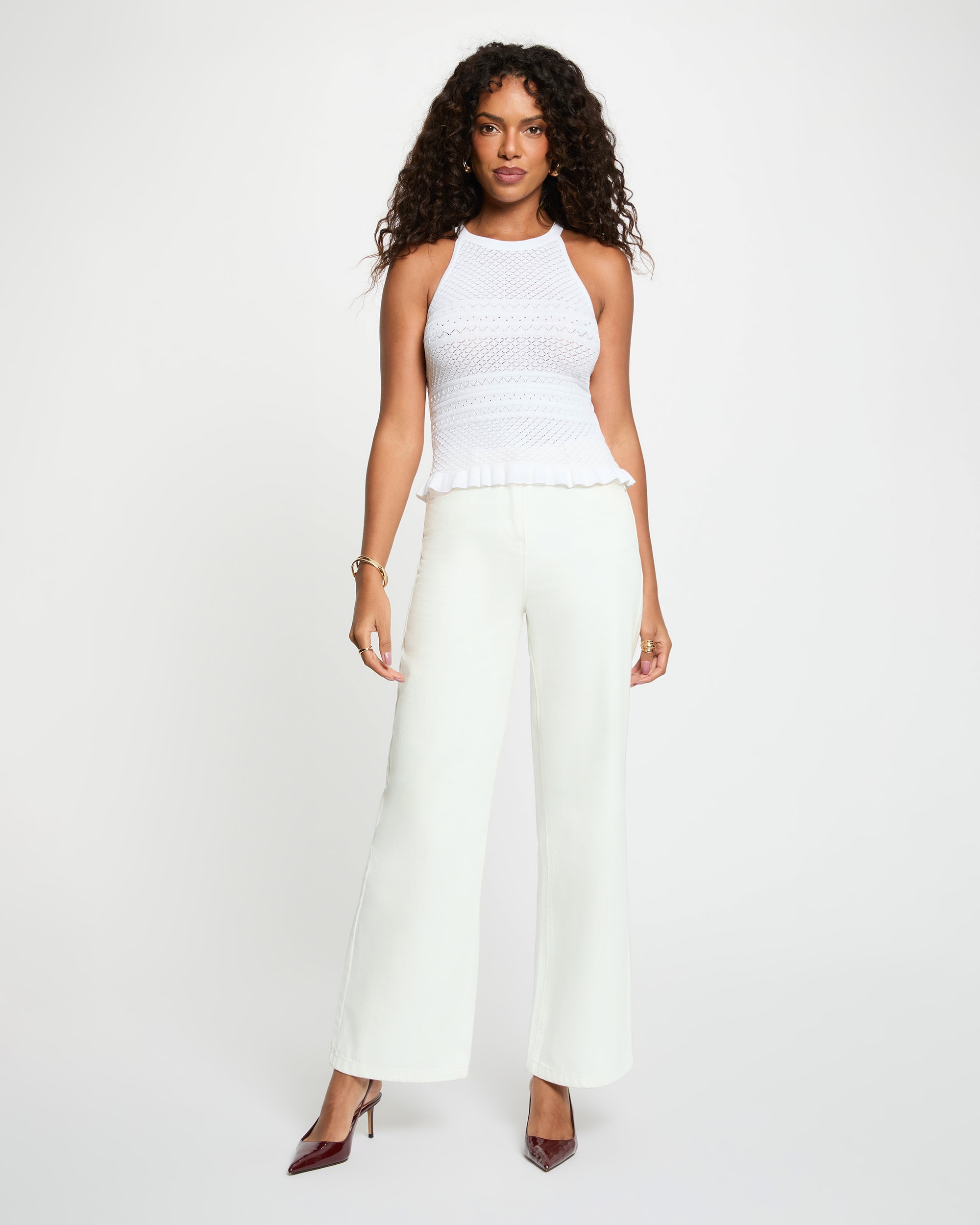 Top em Malha Fina Efeito Renda Branco-4