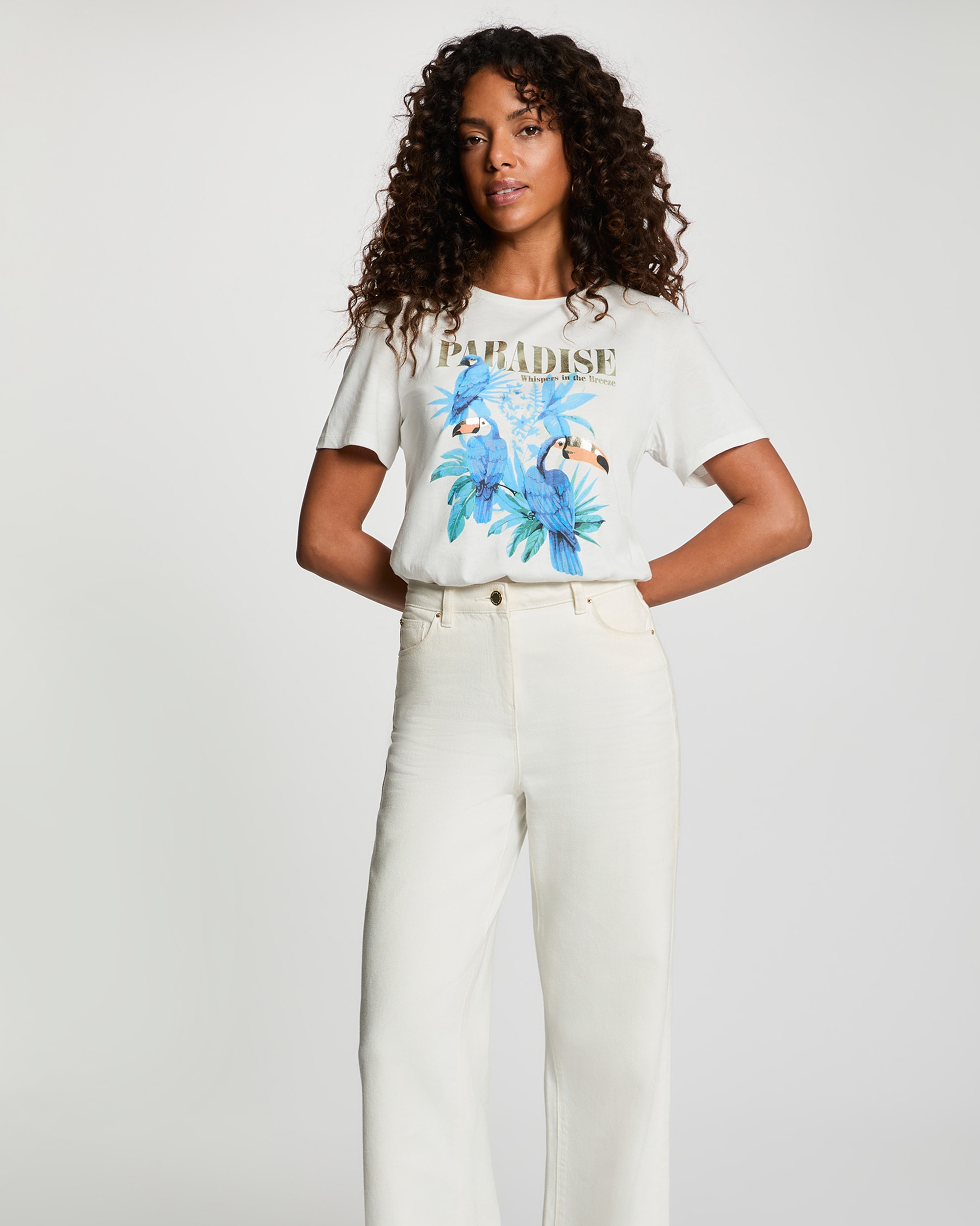 Imagem 0 de T-shirt com Estampado Tropical