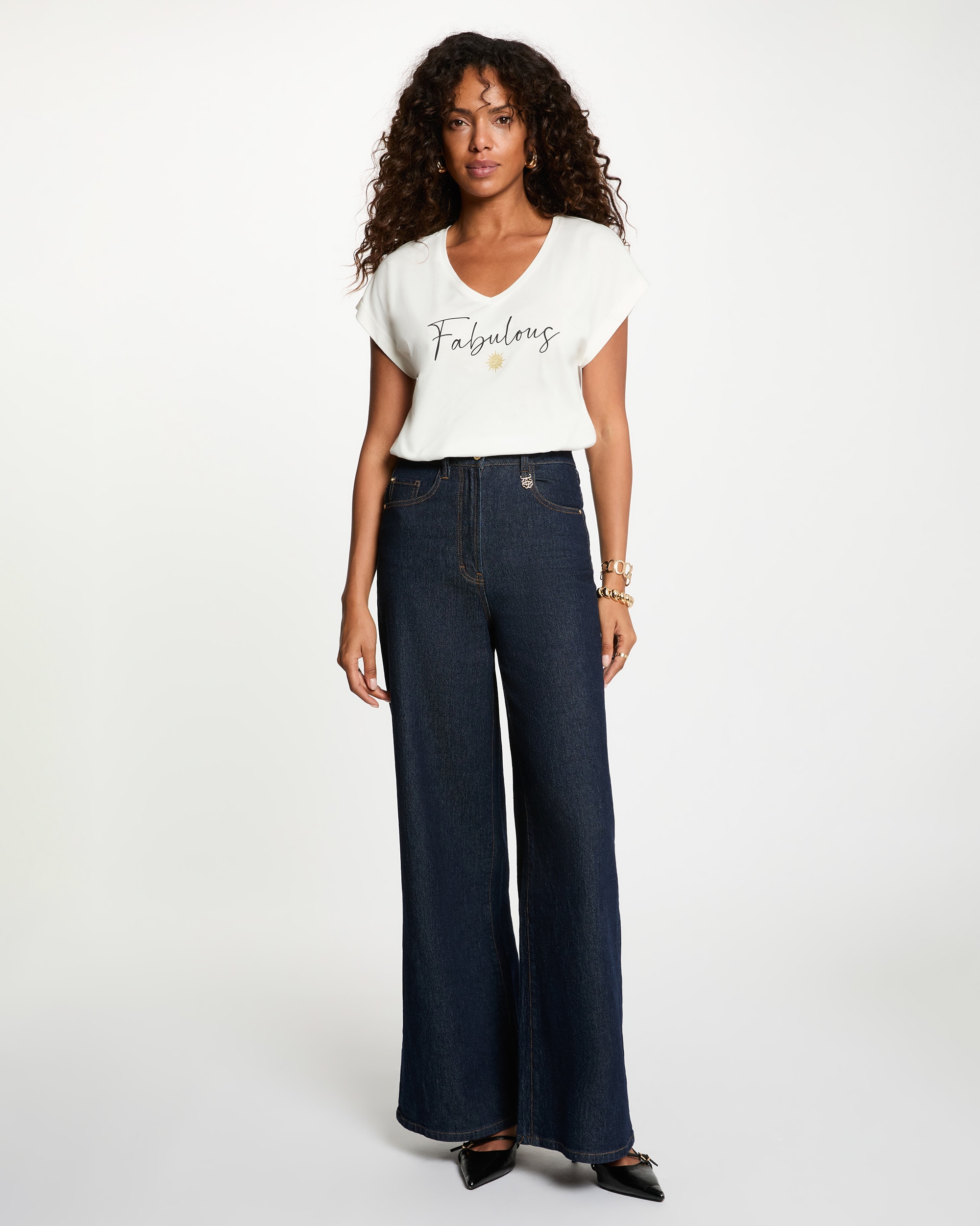 T-shirt com Estampado Branco-4