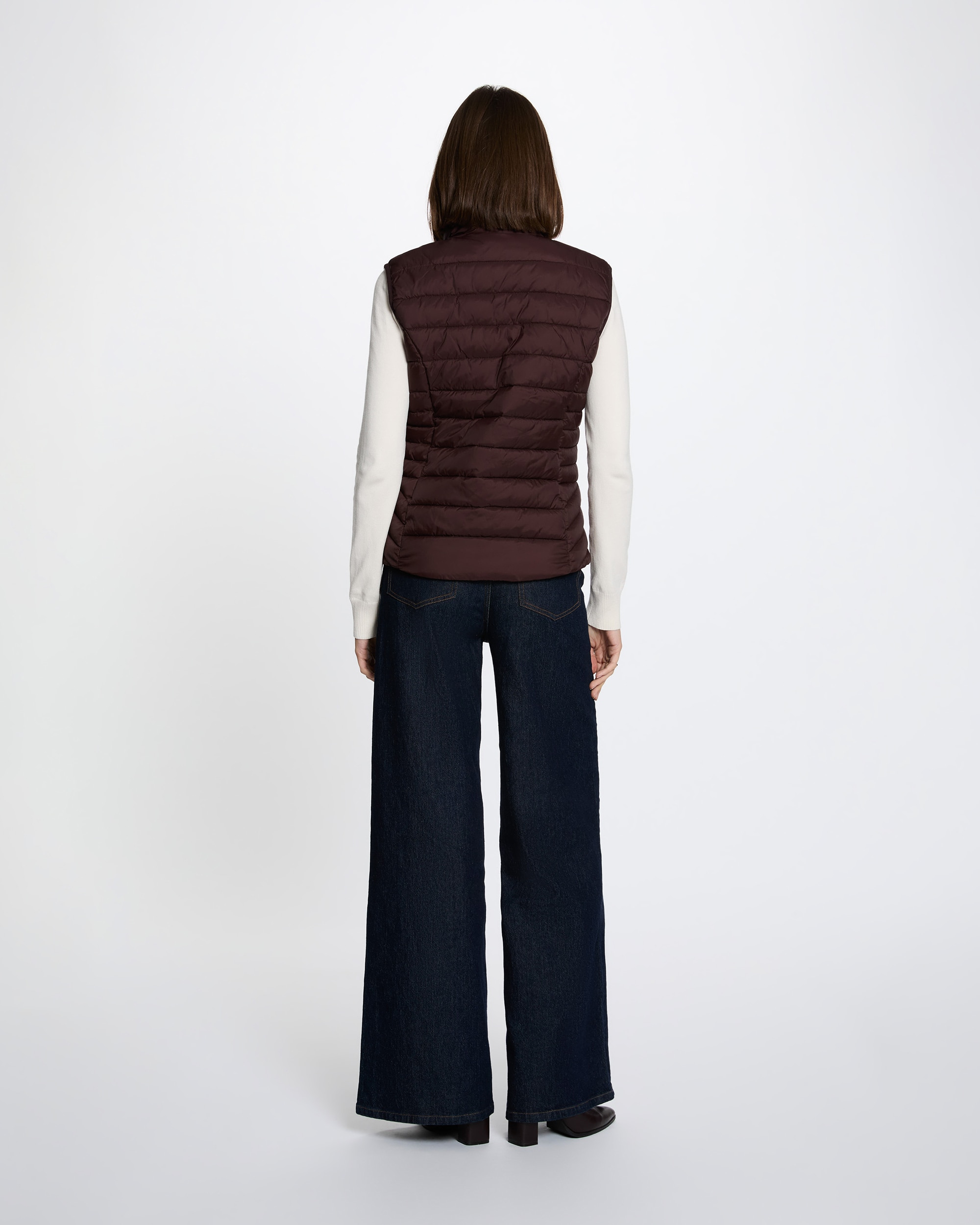 Acolchoado com Gola Alta Bordeaux-3