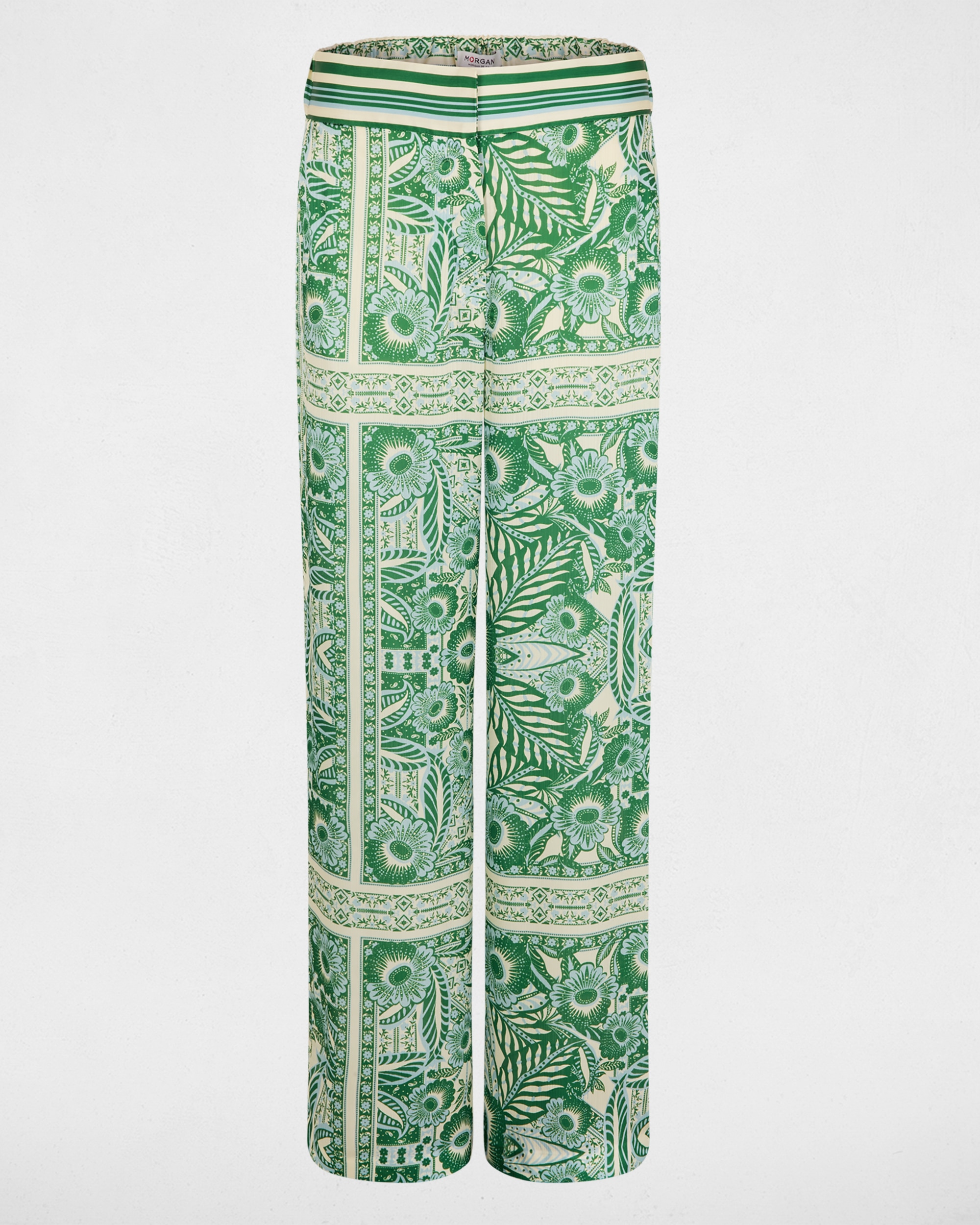 Calças Largas com Estampado Paisley Multicolor-2