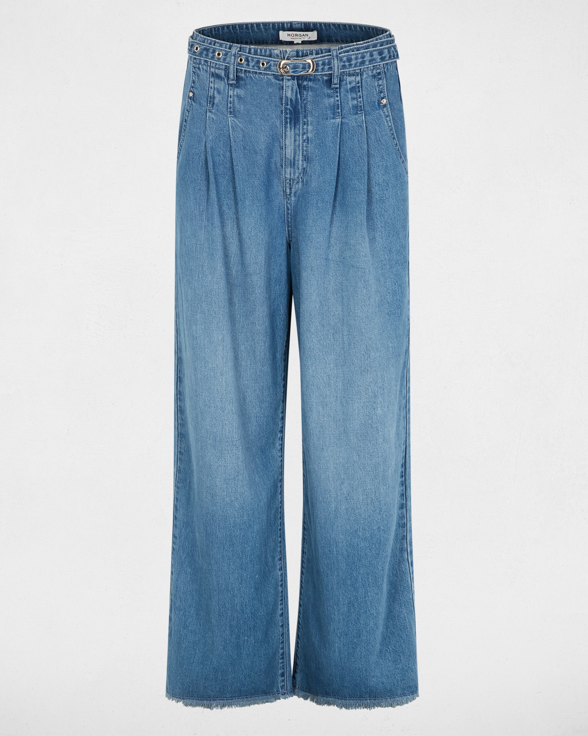Jeans Largos de Cintura Subida Azul-ganga-2