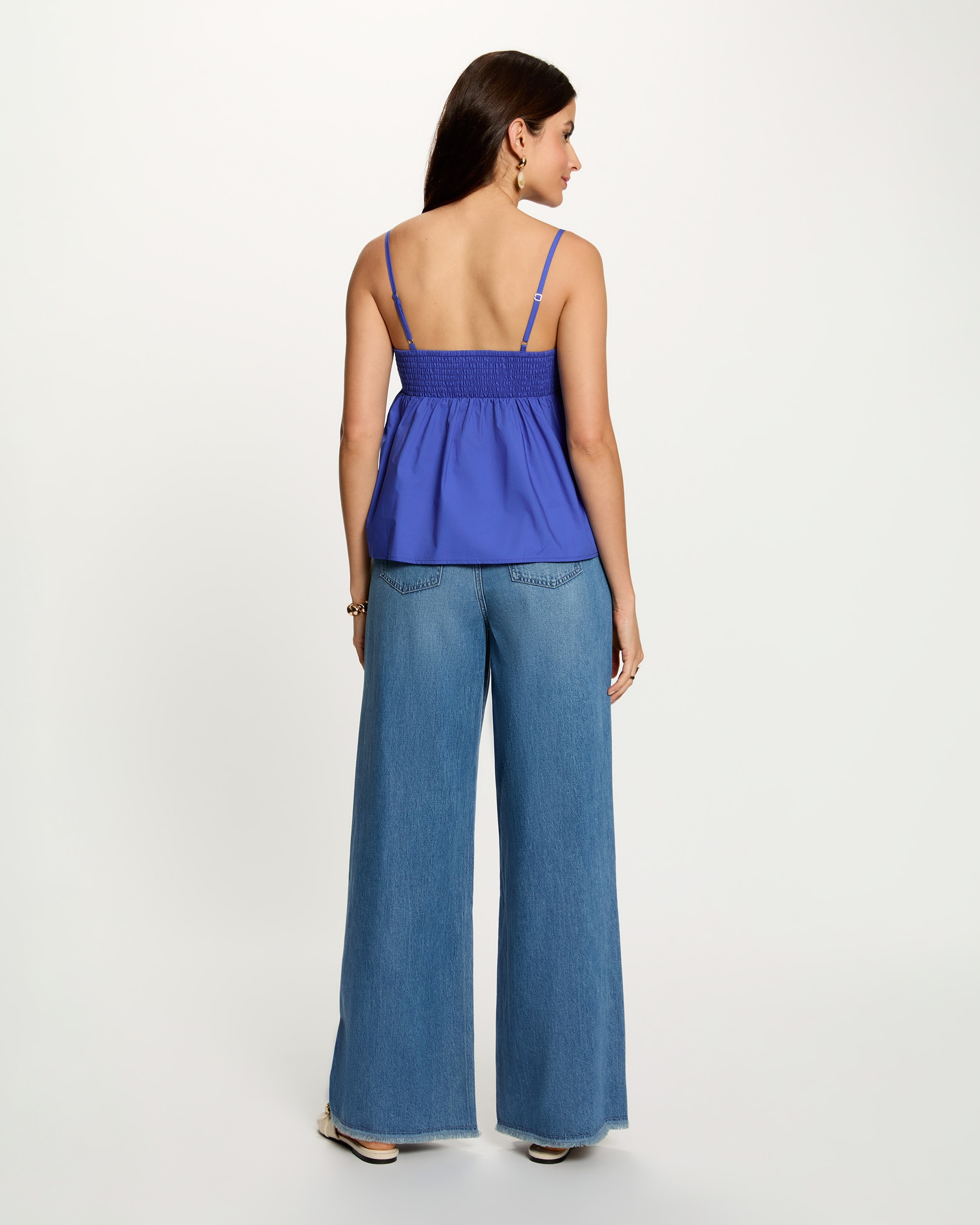 Jeans Largos de Cintura Subida Azul-ganga-3