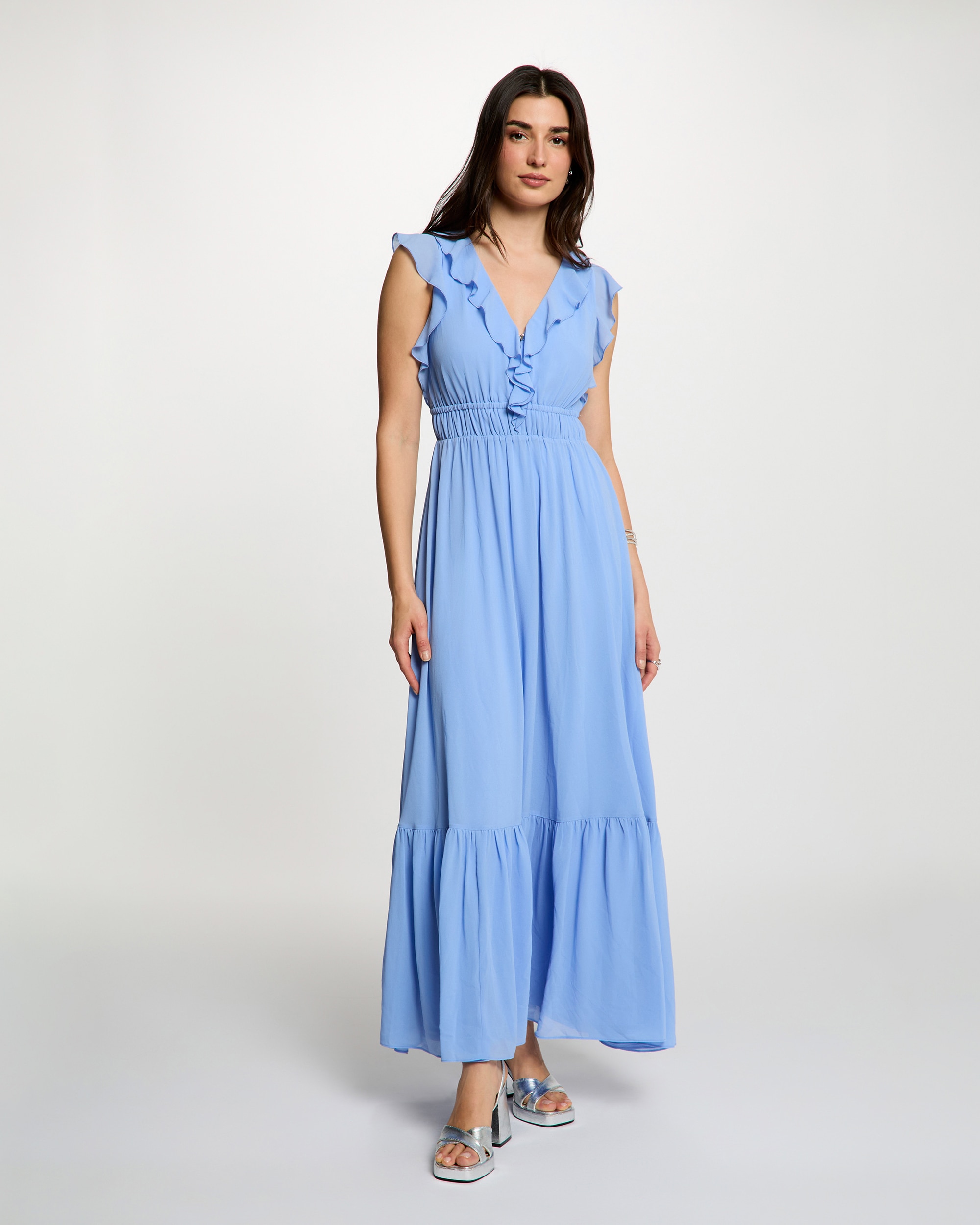 Imagem 0 de Vestido Comprido com Decote em V
