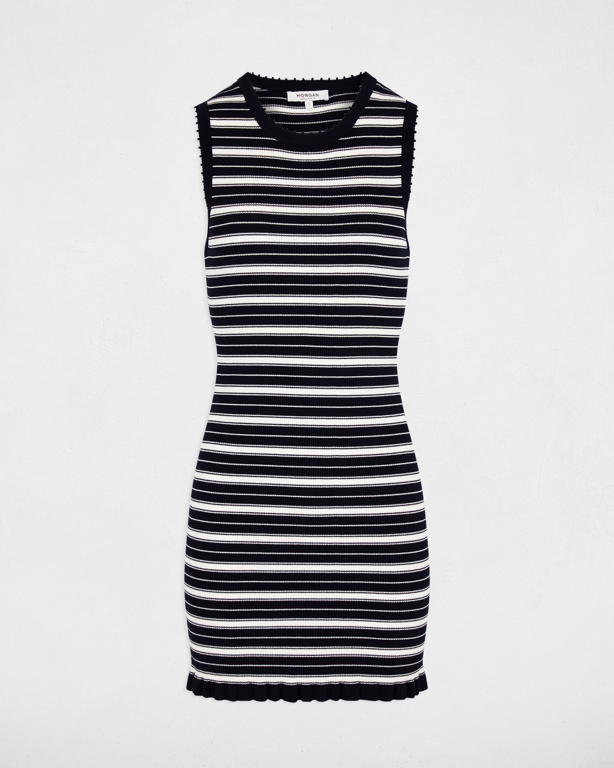 Vestido Curto de Malha sem Mangas Azul-marinho-2