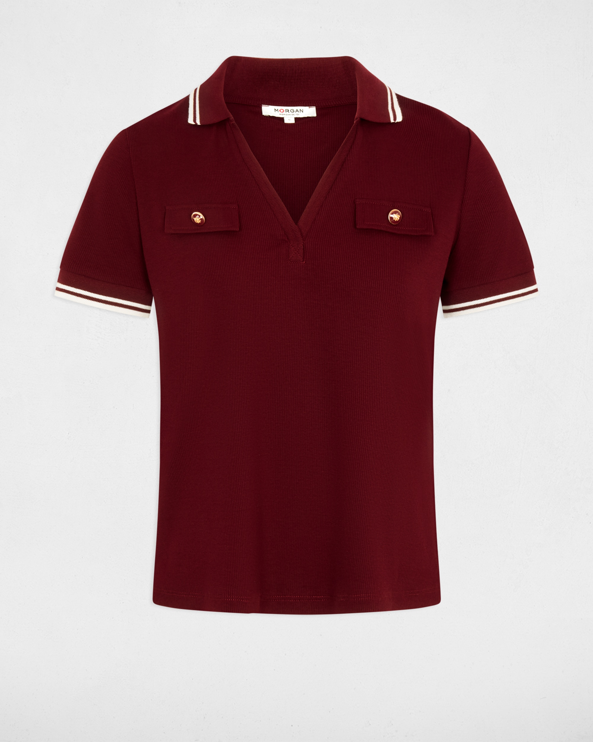 Polo Ajustado Bordeaux-2
