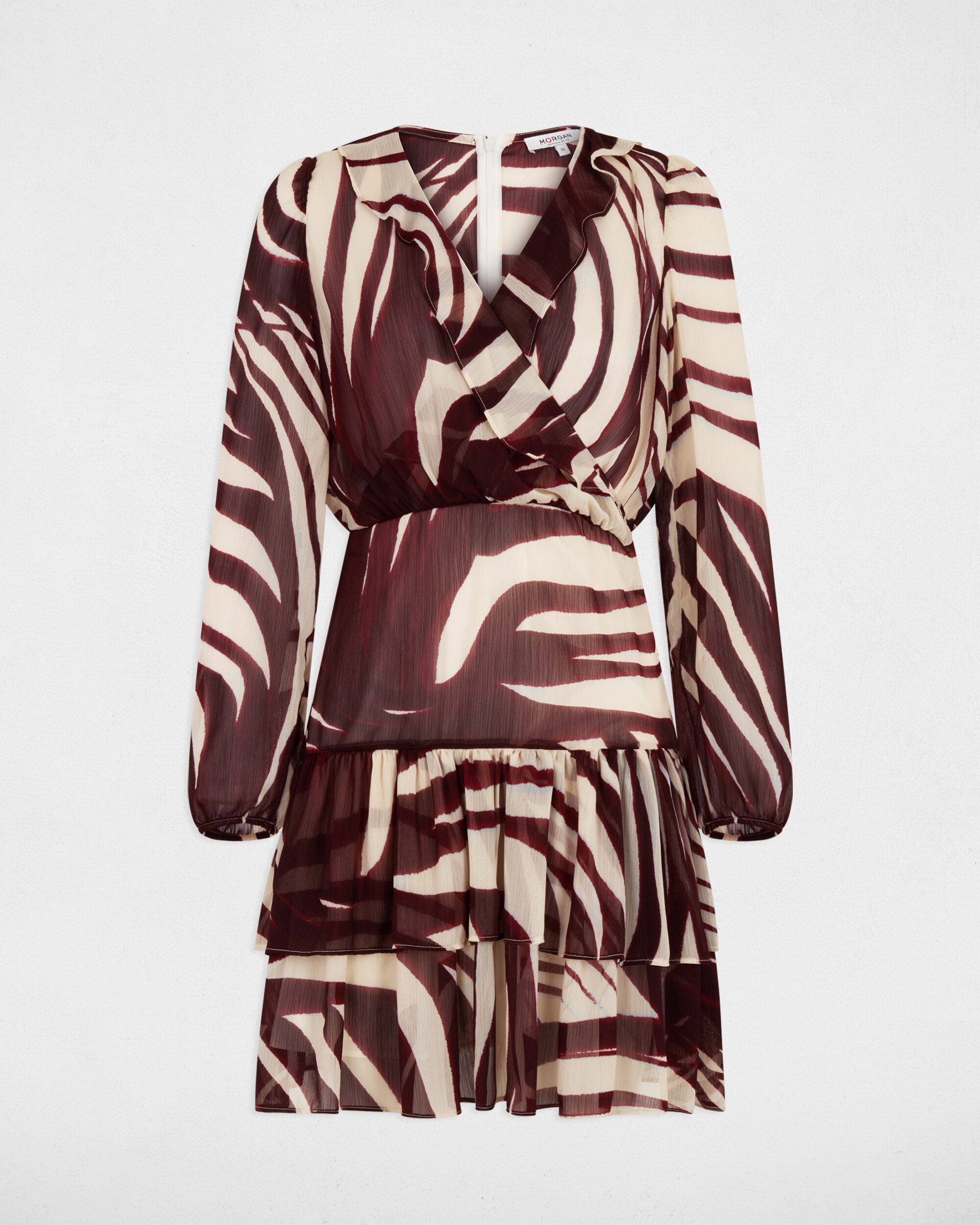 Vestido Curto com Folhos Multicolor-2