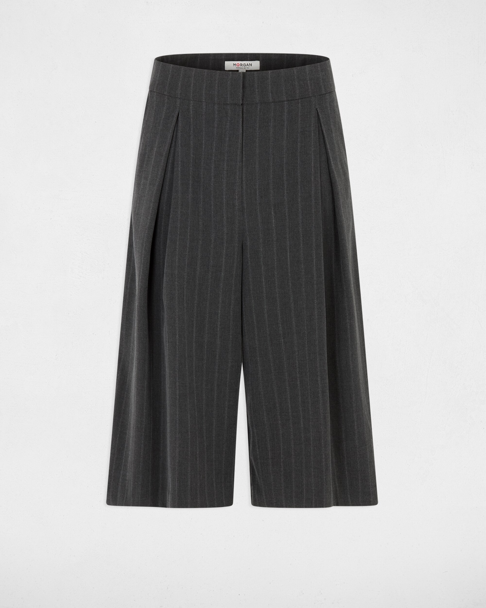 Bermudas com Estampado Às Riscas Cinzento-2