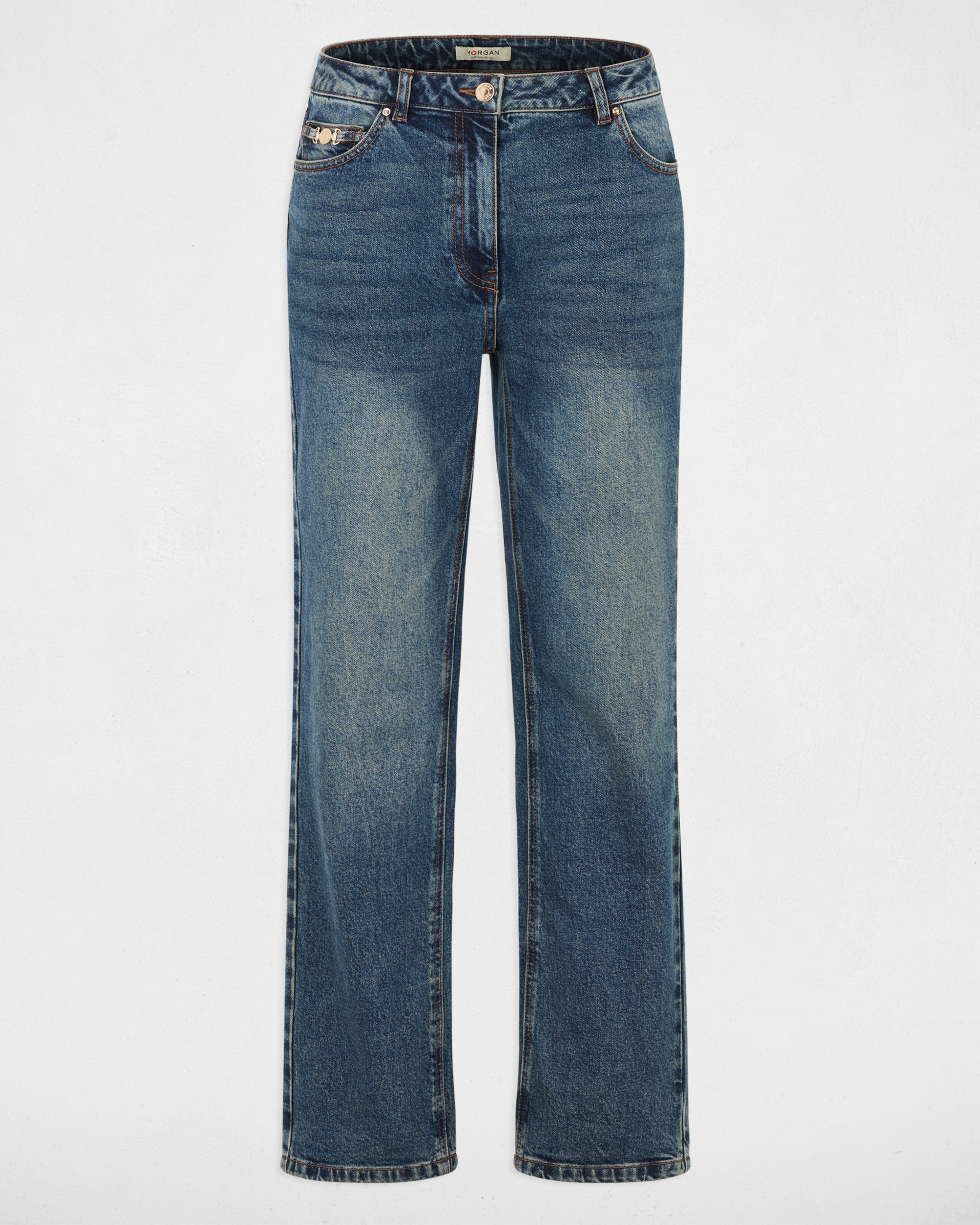 Jeans Straight 5 Bolsos Azul denim-2