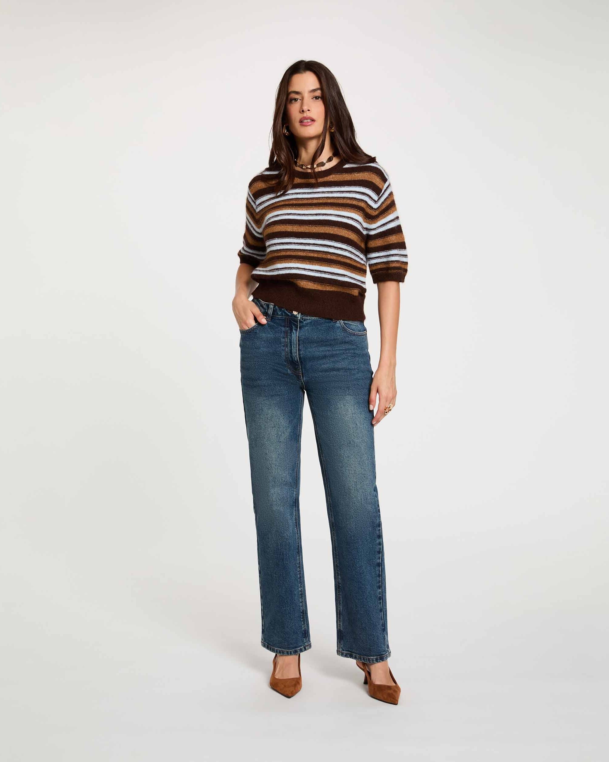 Jeans Straight 5 Bolsos Azul denim-4