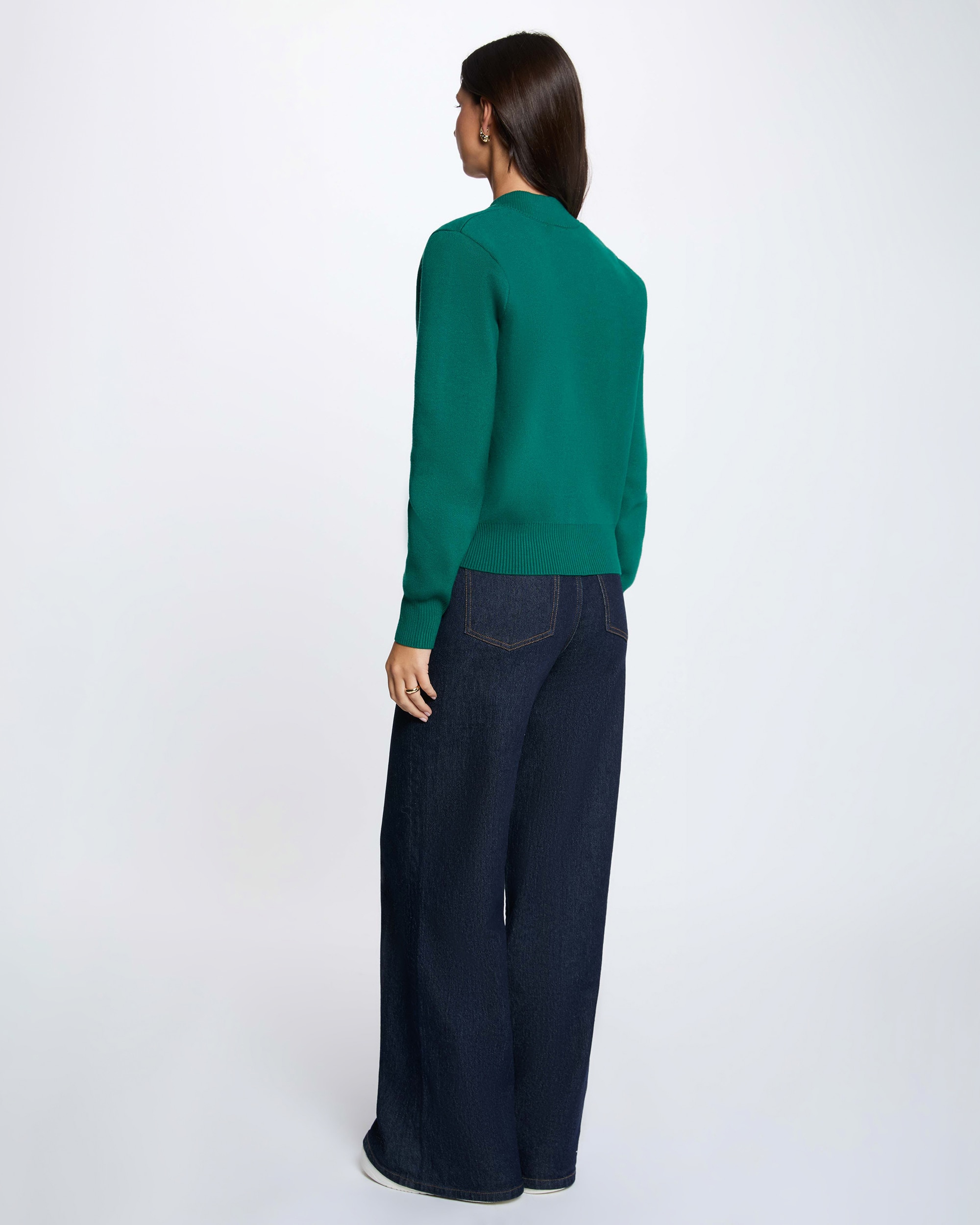 Cardigan com Logo Bordado Verde-3