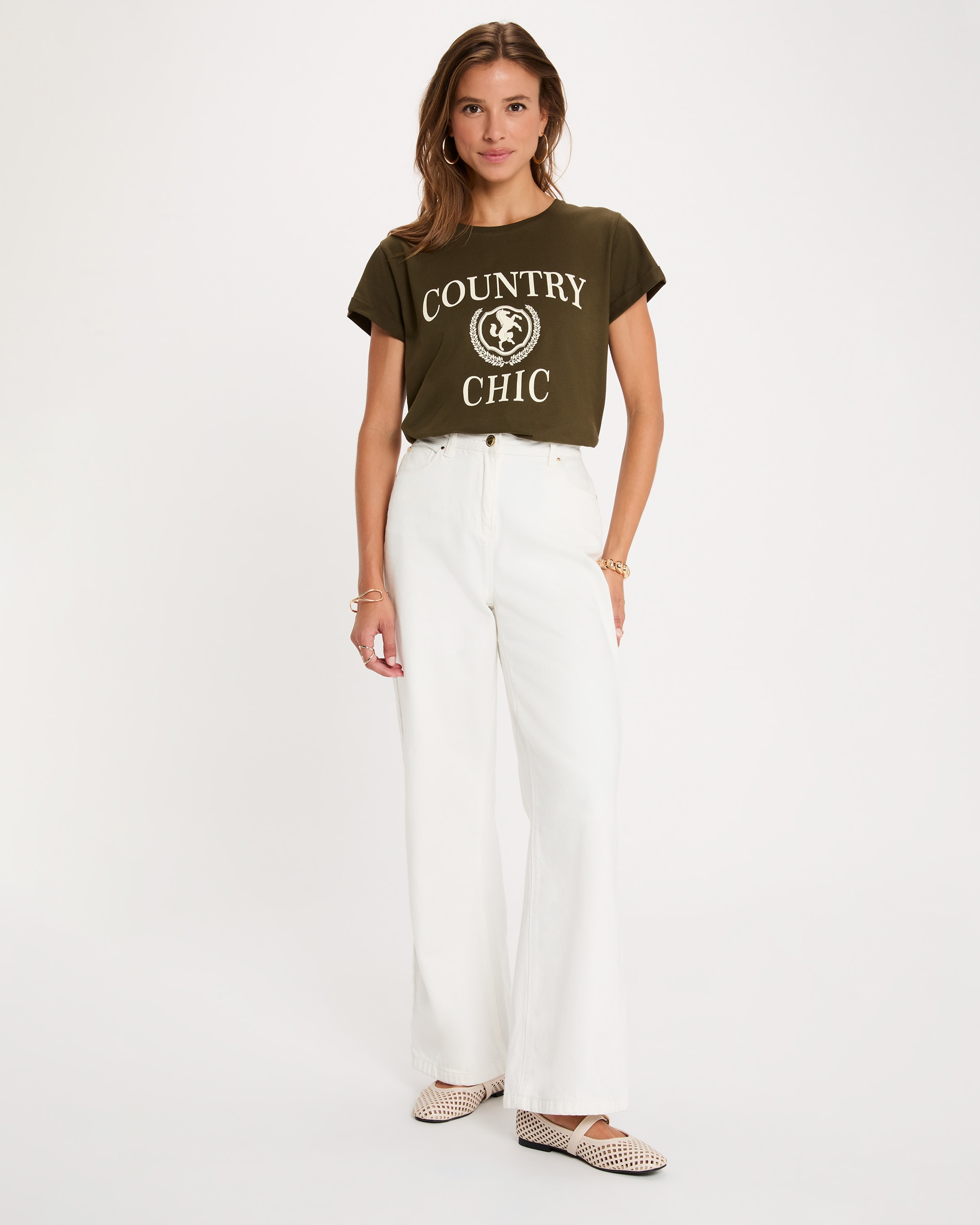T-shirt com Manga Curta Verde-militar-4