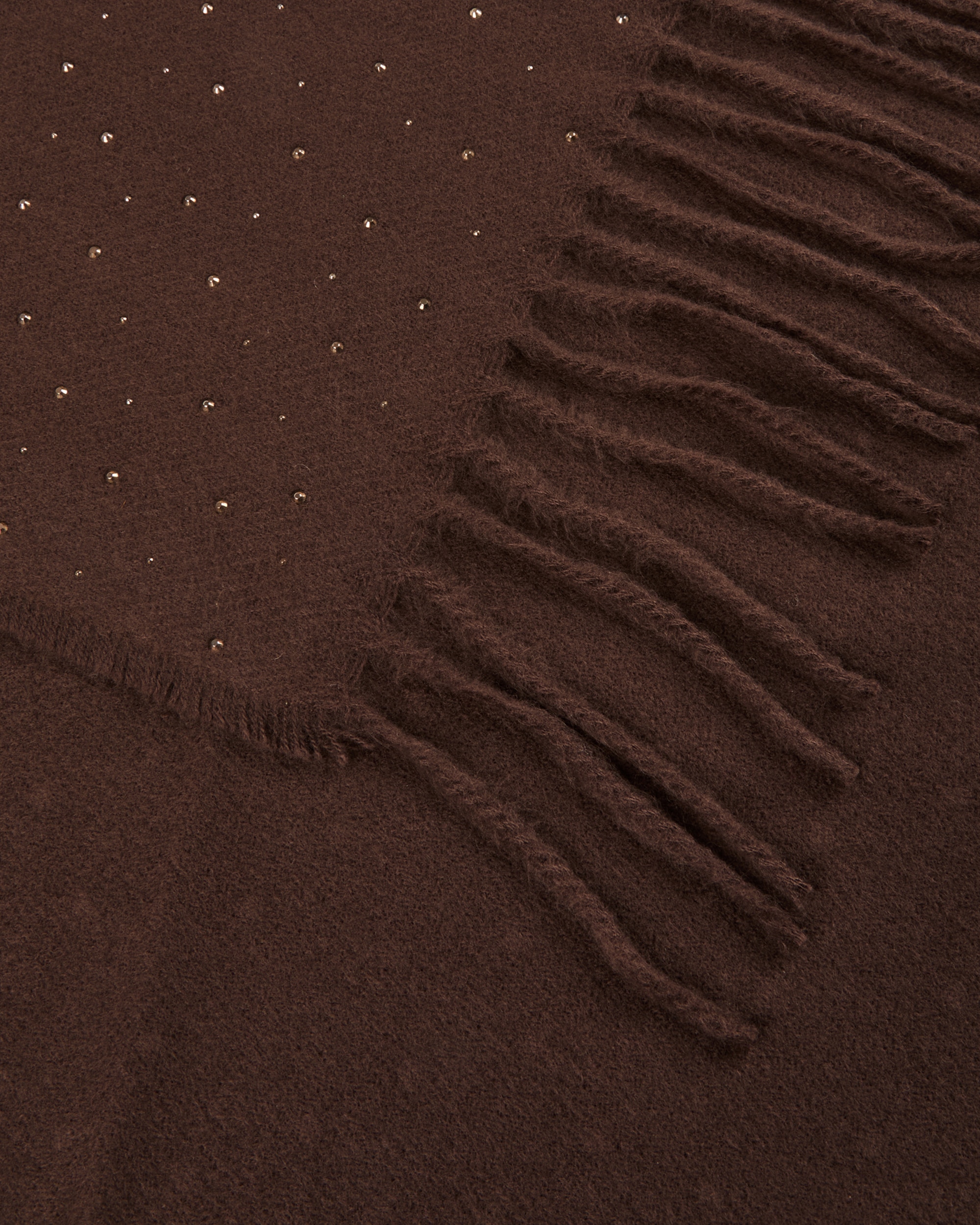 Cachecol com Strass e Franjas Castanho-2