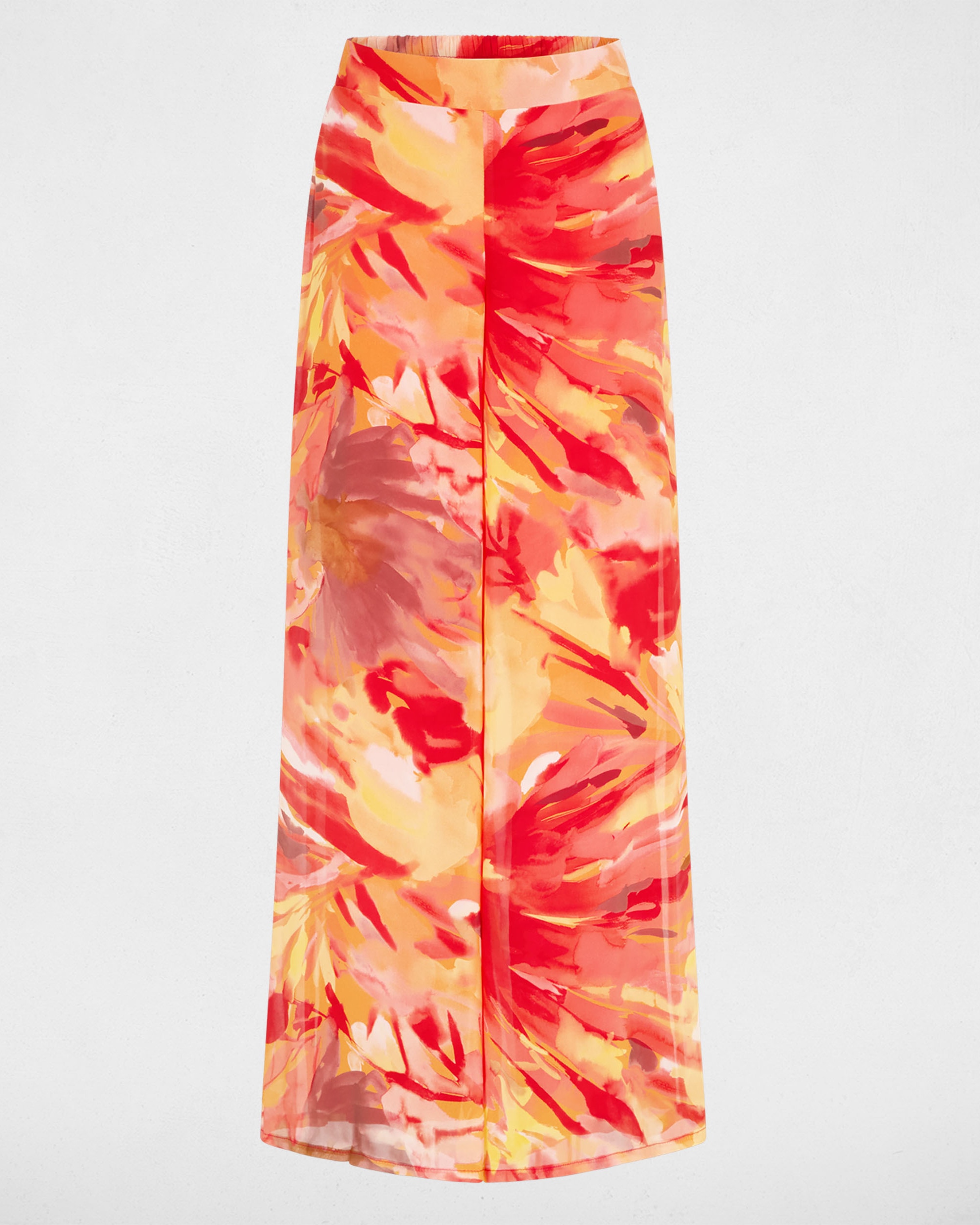 Calças Largas com Estampado de Flores Multicolor-2