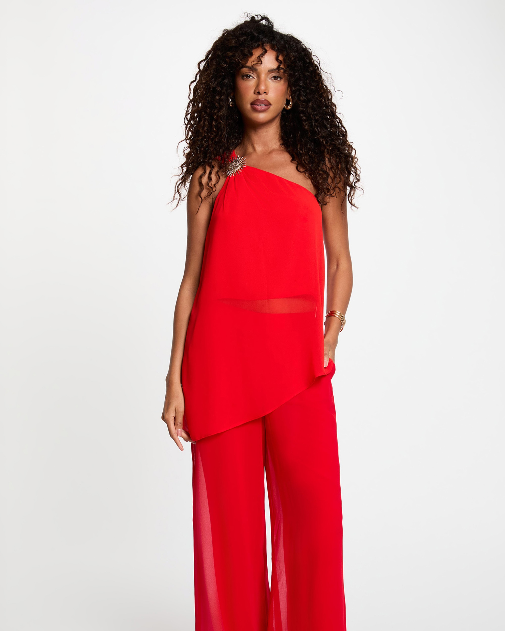 Imagem 0 de Blusa Assimétrica com Broche