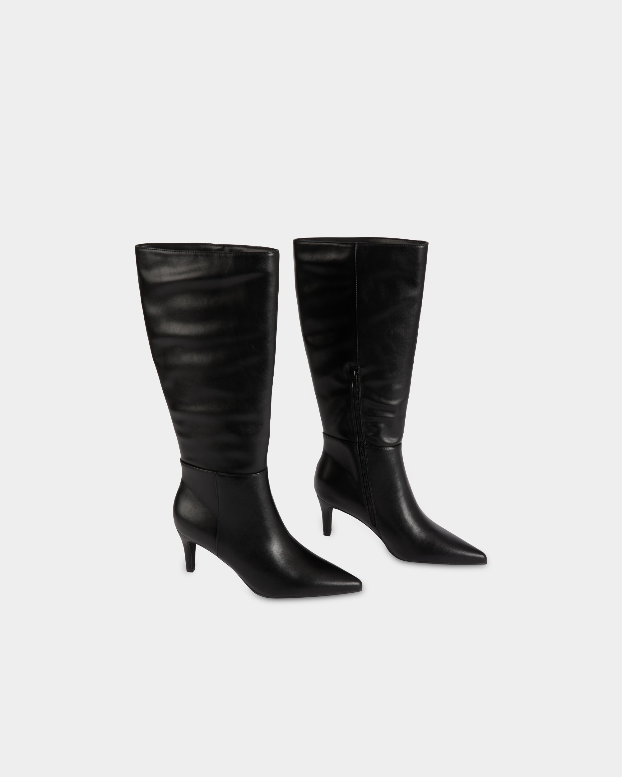 Bota de Salto com Fecho Zip Preto-3