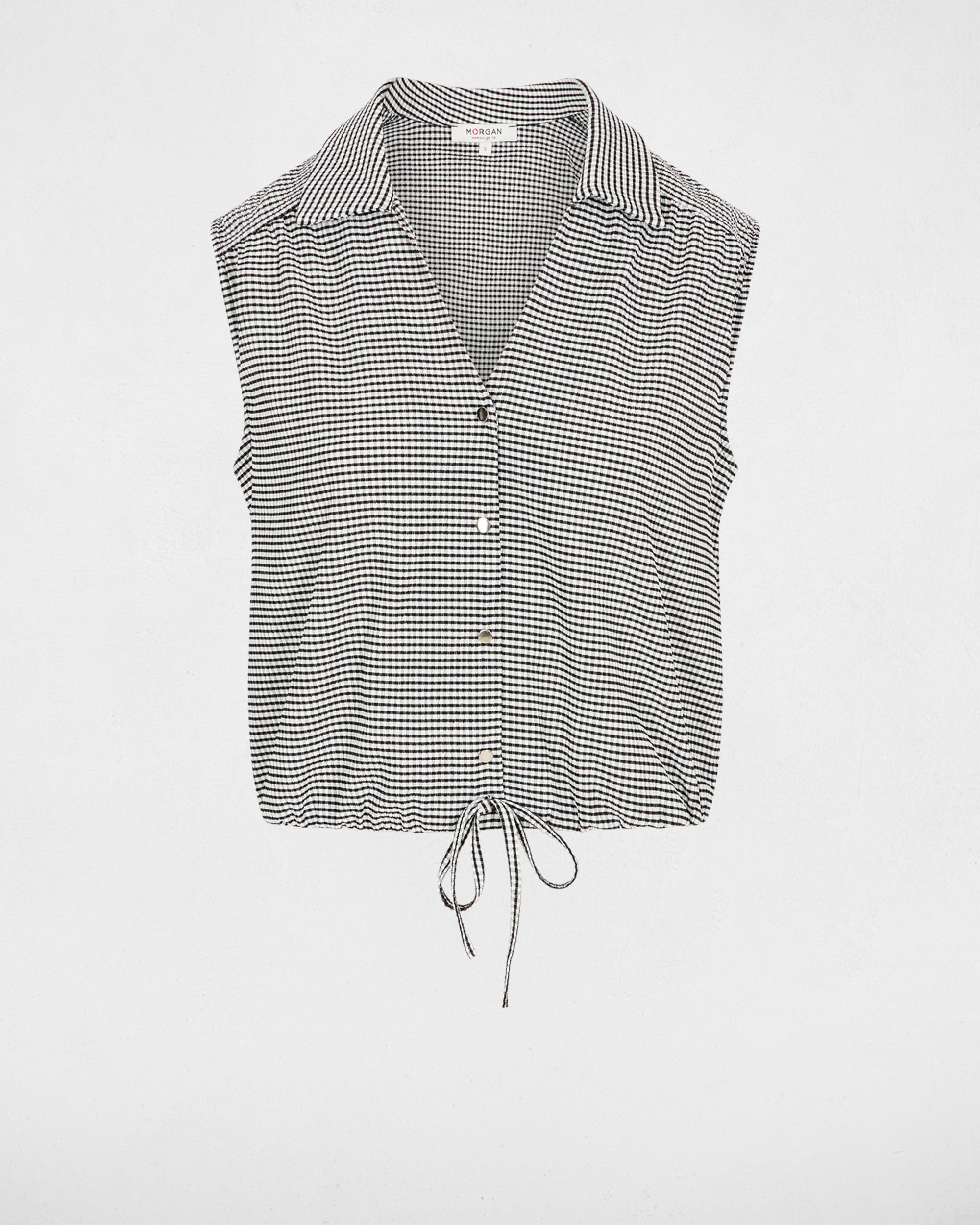 Camisa com Estampado Às Riscas Preto-2