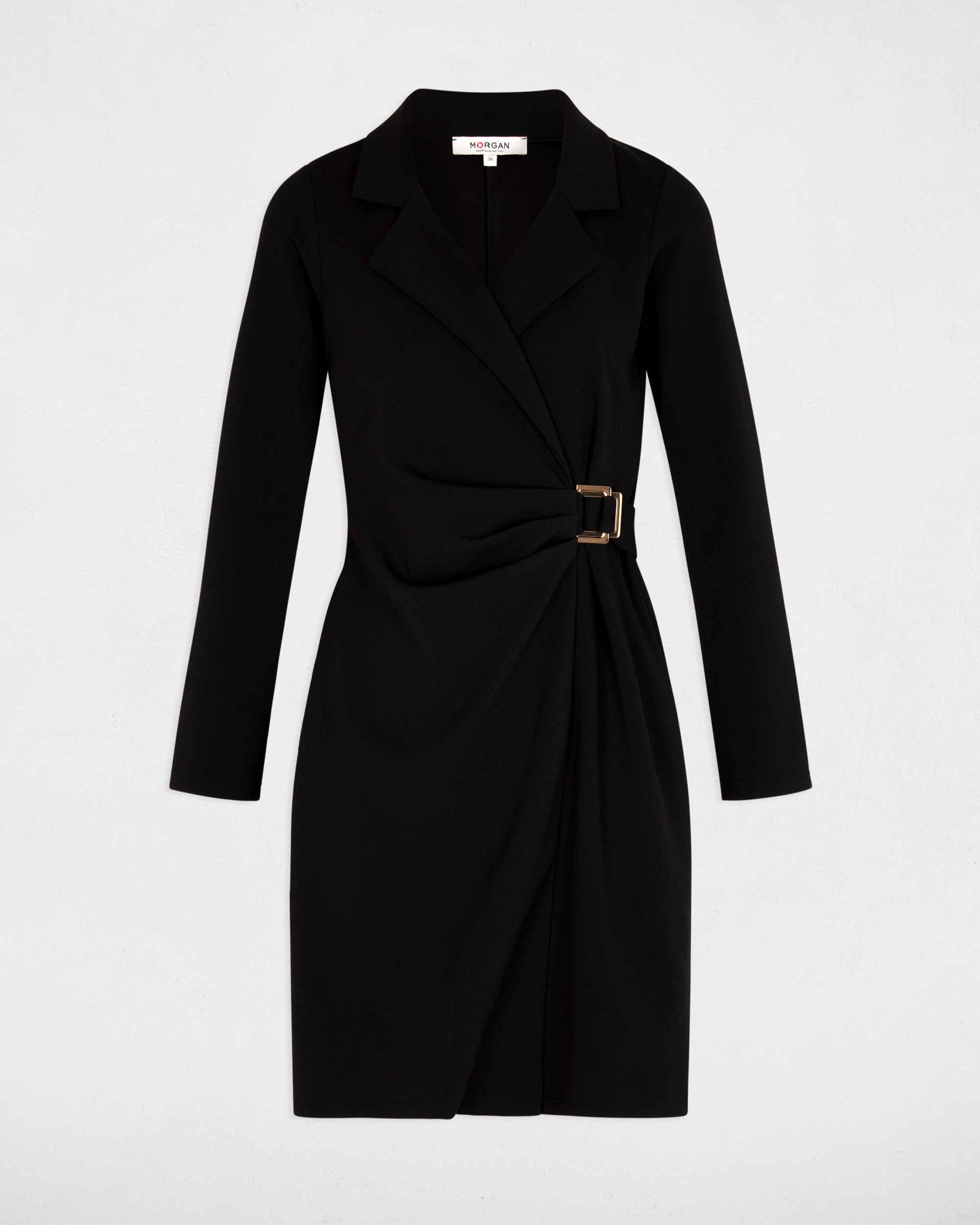 Vestido Curto com Fivela Preto-2