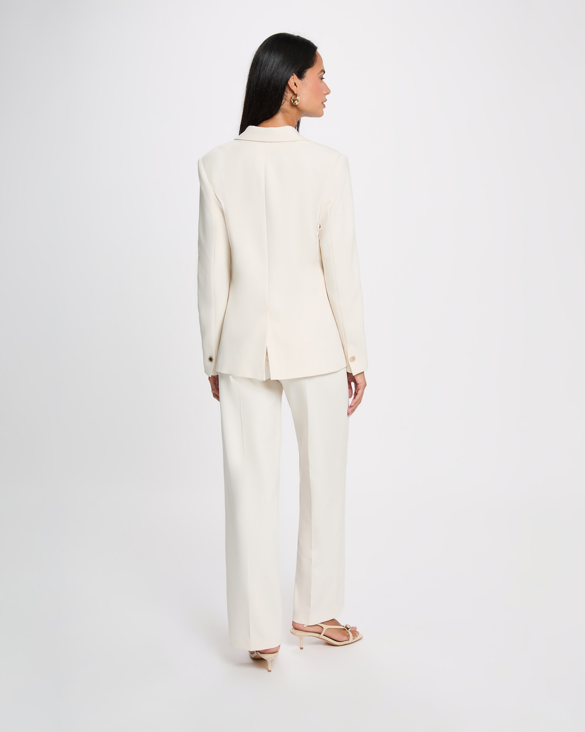 Blazer com Lapelas Cru-2