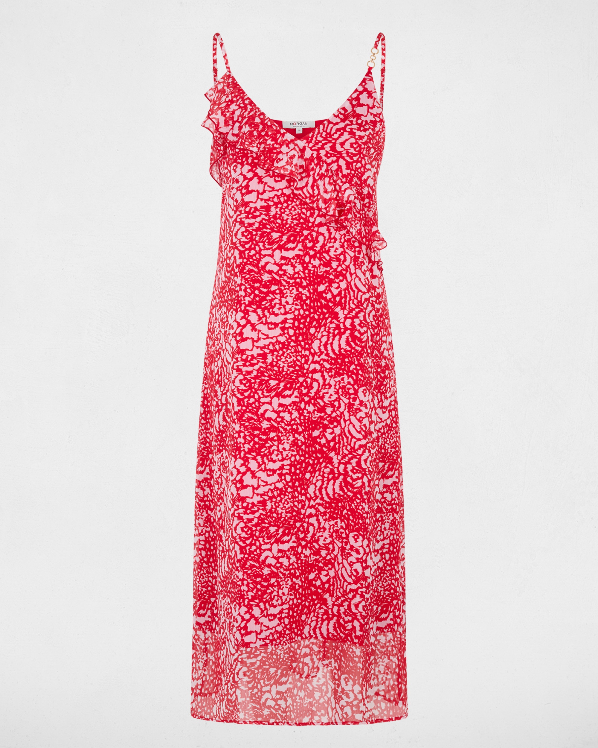 Vestido Comprido com Decote em V Multicolor-2