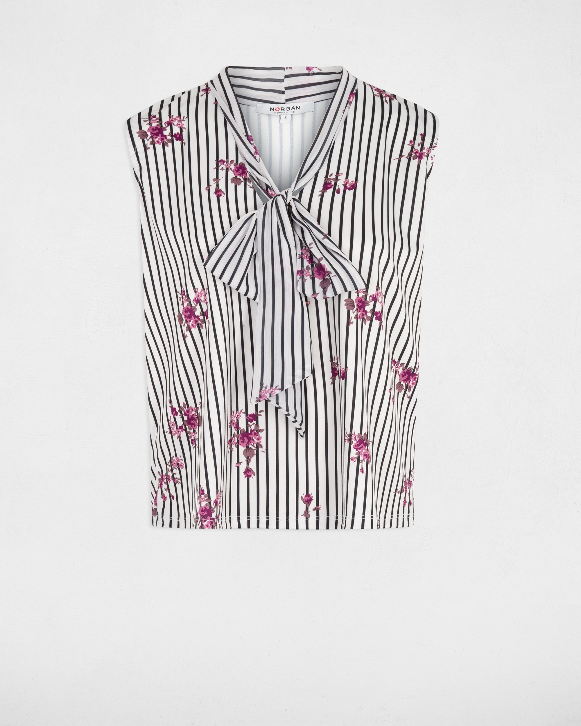Blusa sem Mangas com Laço Multicolor-2