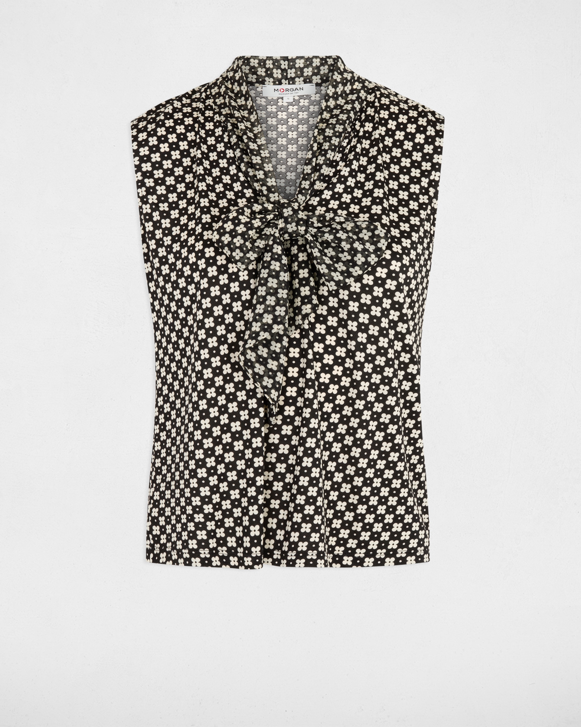 Blusa sem Mangas com Laço Multicolor-2