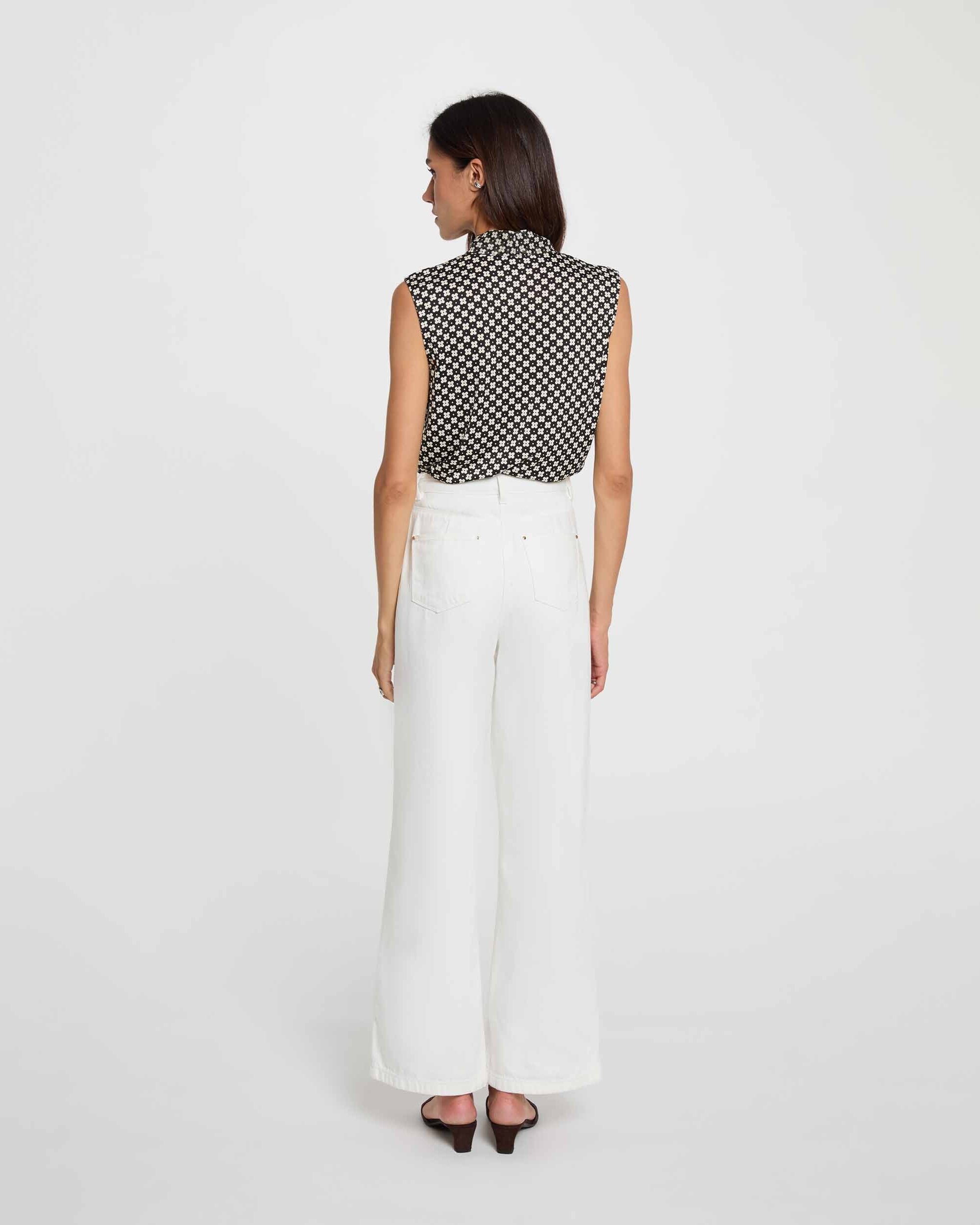 Blusa sem Mangas com Laço Multicolor-3