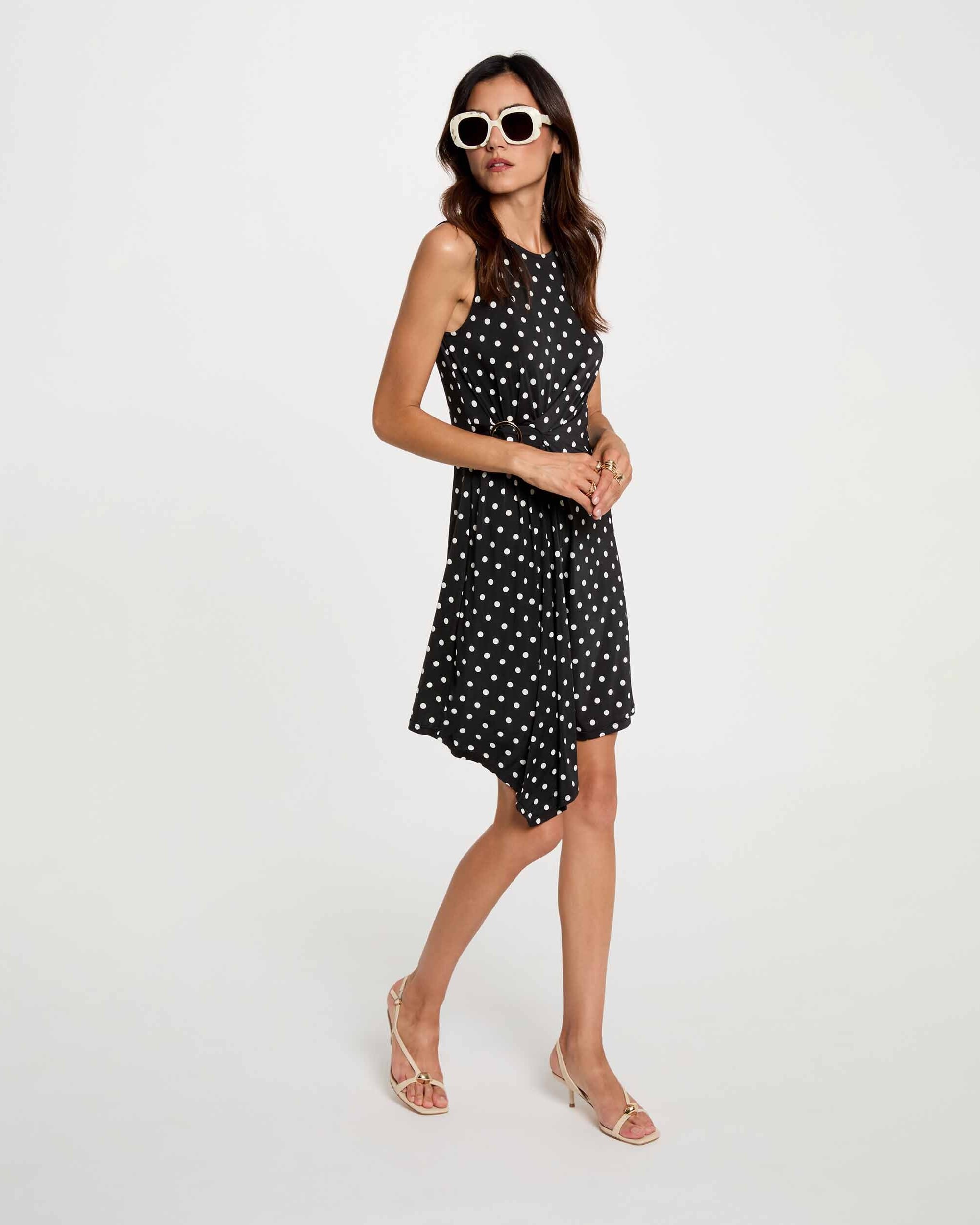 Vestido Curto com Detalhe de Fivela Multicolor-4
