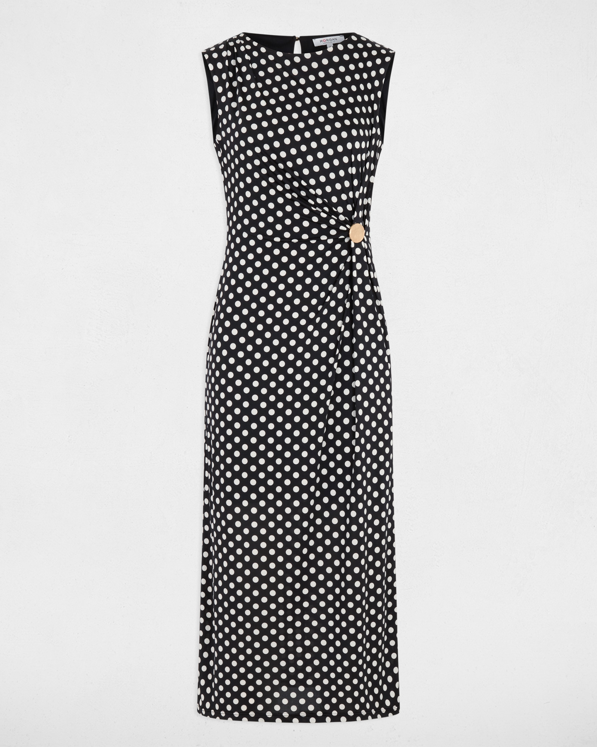 Vestido Comprido com Cintura com Fivela Multicolor-2