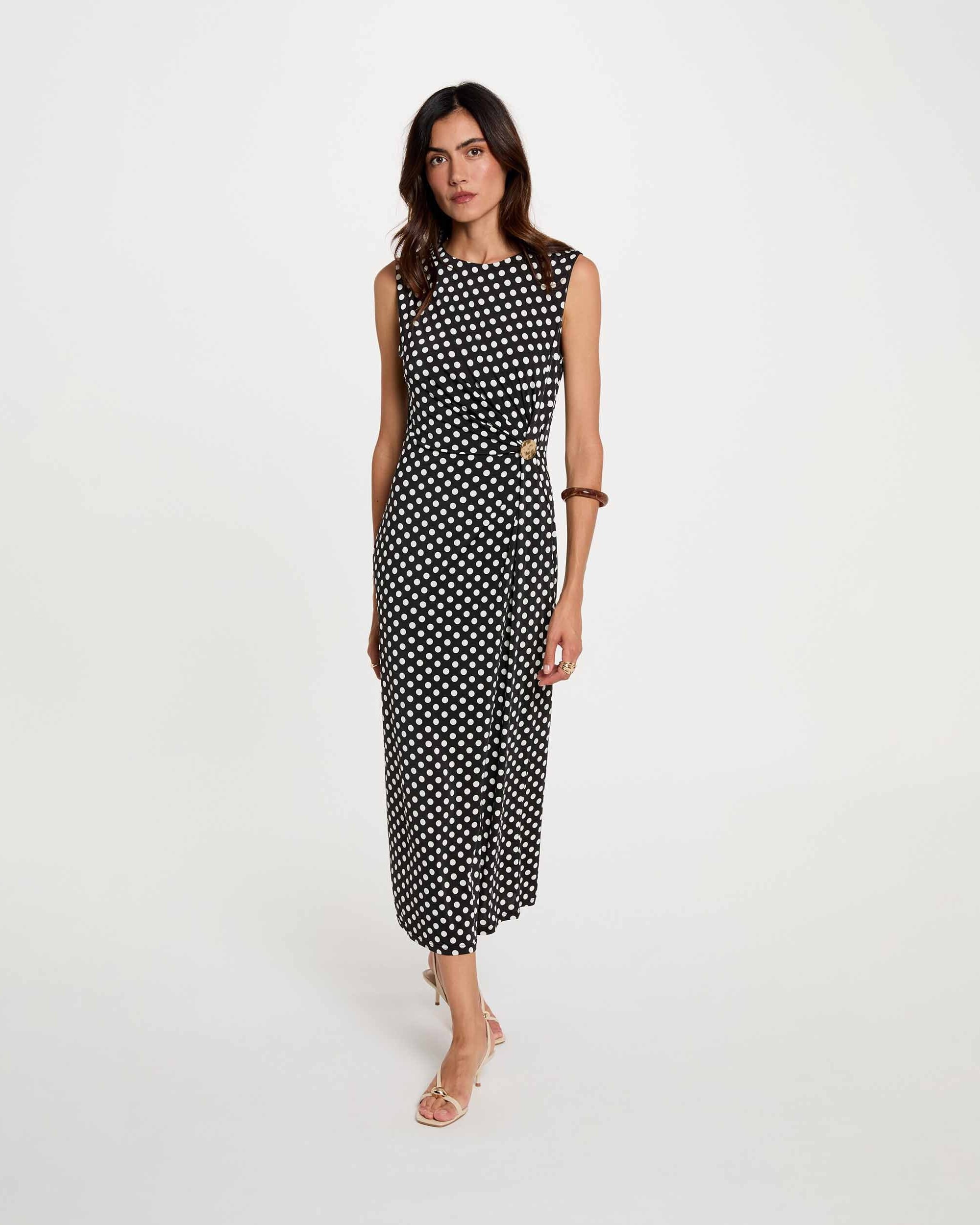 Vestido Comprido com Cintura com Fivela Multicolor-4