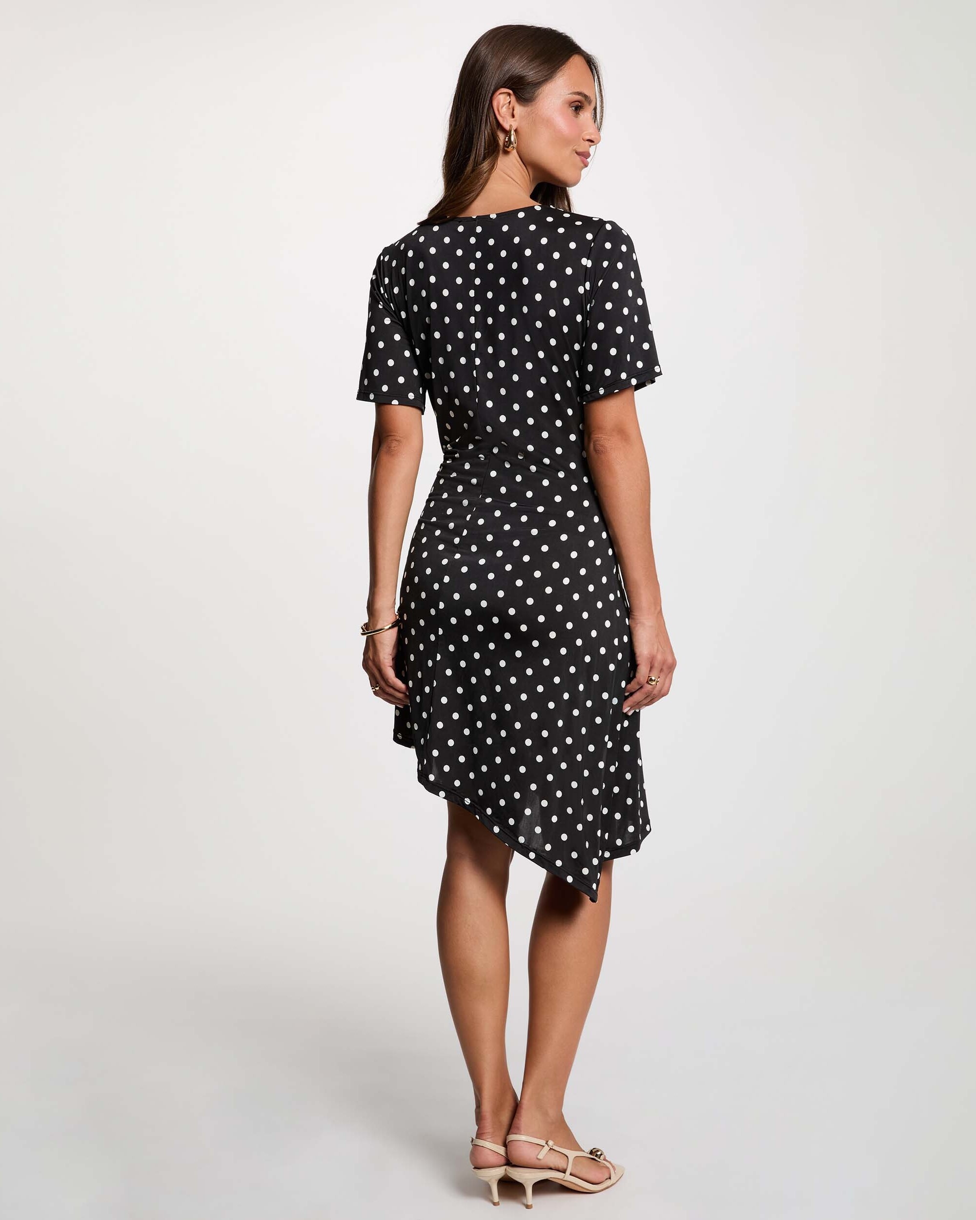 Vestido Curto com Estampado de Bolinhas Multicolor-3