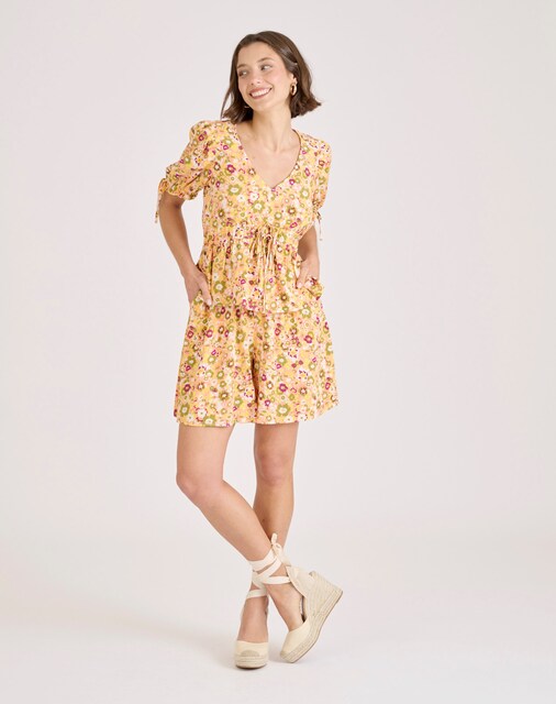 Imagem 0 de Calções com Estampado Floral em Tecido Fluido