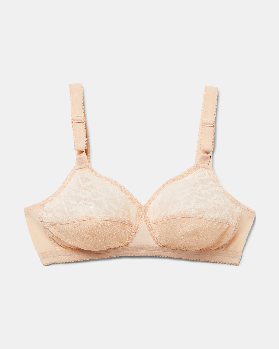 Soutien sem Aros de Sustentação Clássica com Renda Natural-4