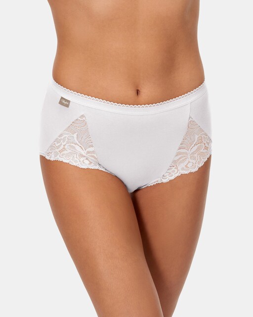Imagem 0 de Pack de Duas Cuecas Altas de Algodão Elástico com Renda