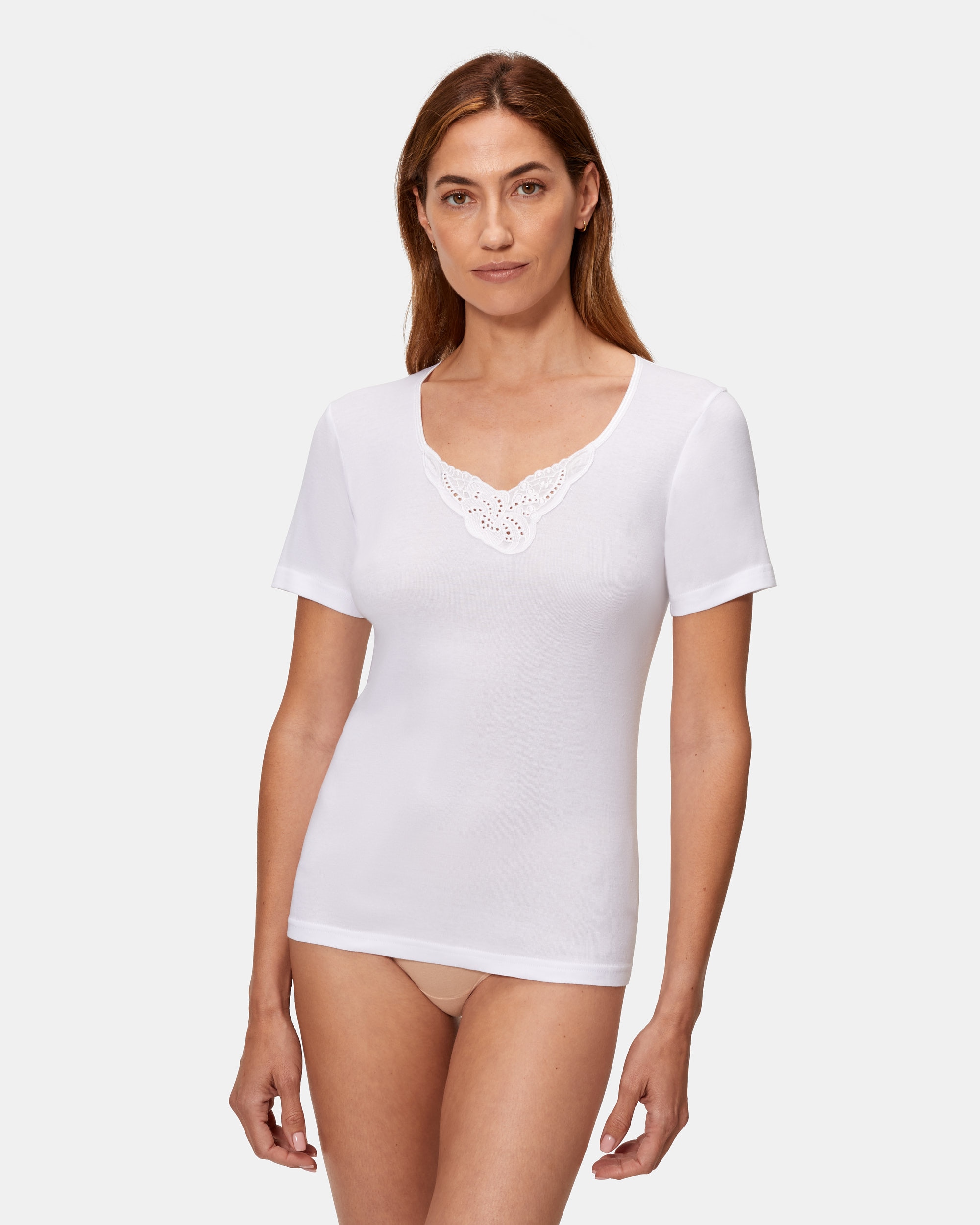 Imagem 0 de T-shirt Interior de Manga Curta com Detalhe no Decote