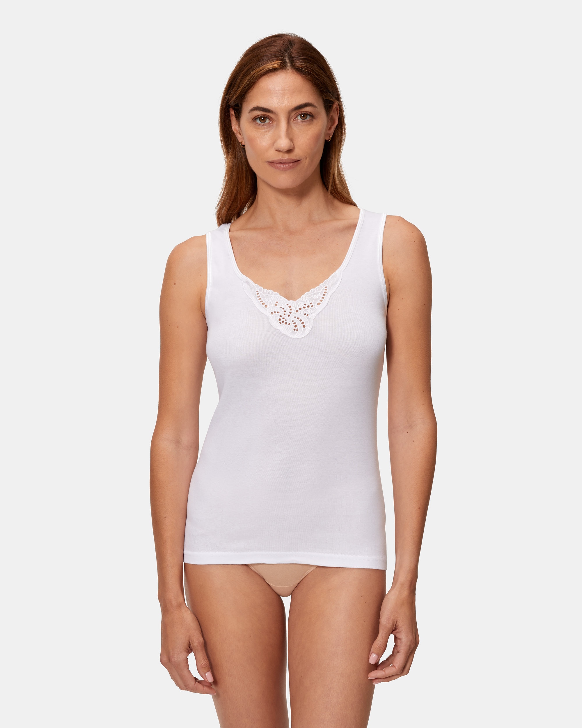 Imagem 0 de T-shirt Interior de Alças Largas com Detalhe no Decote