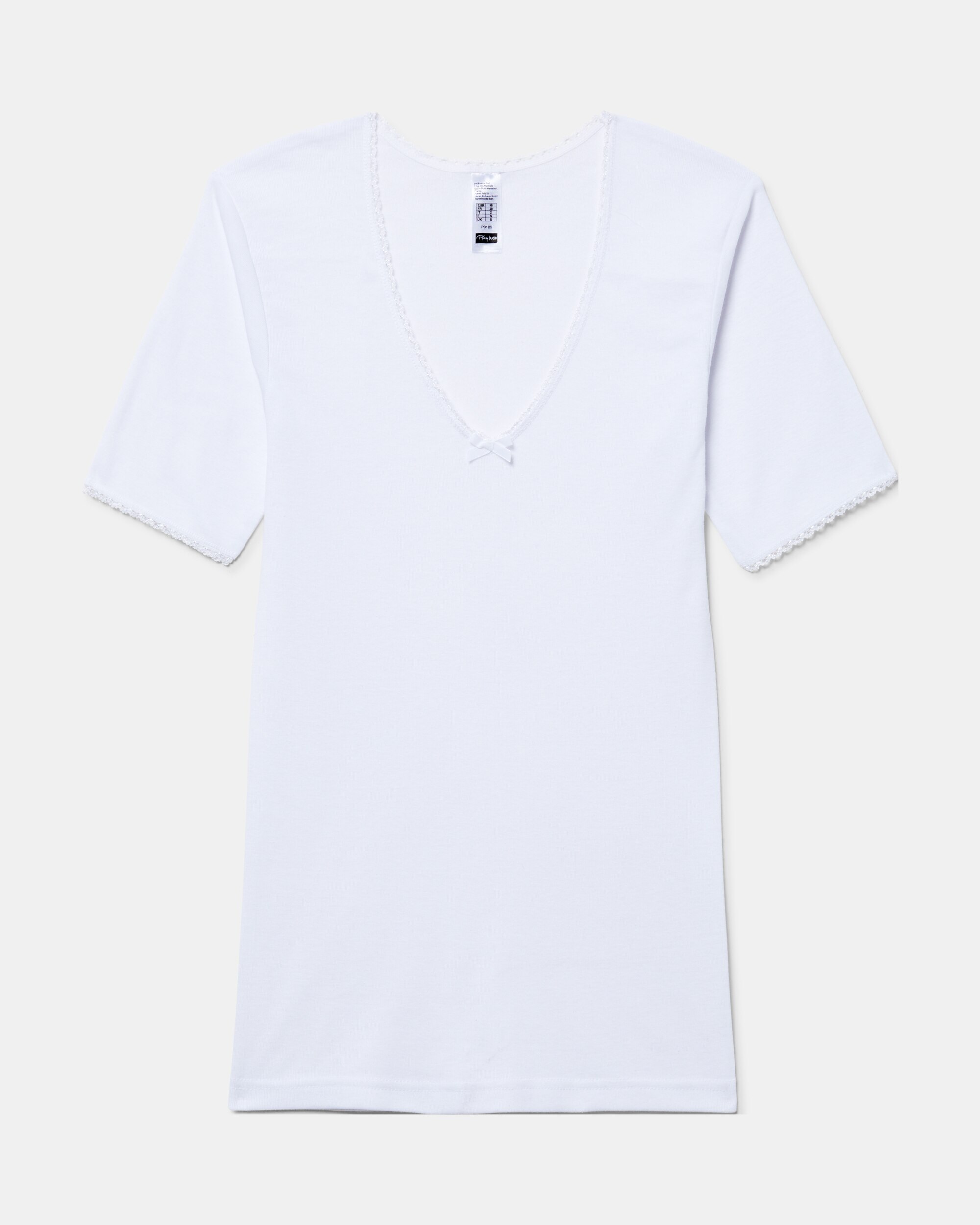 T-shirt Térmica de Fibra de Inverno de Manga Curta Branco-4