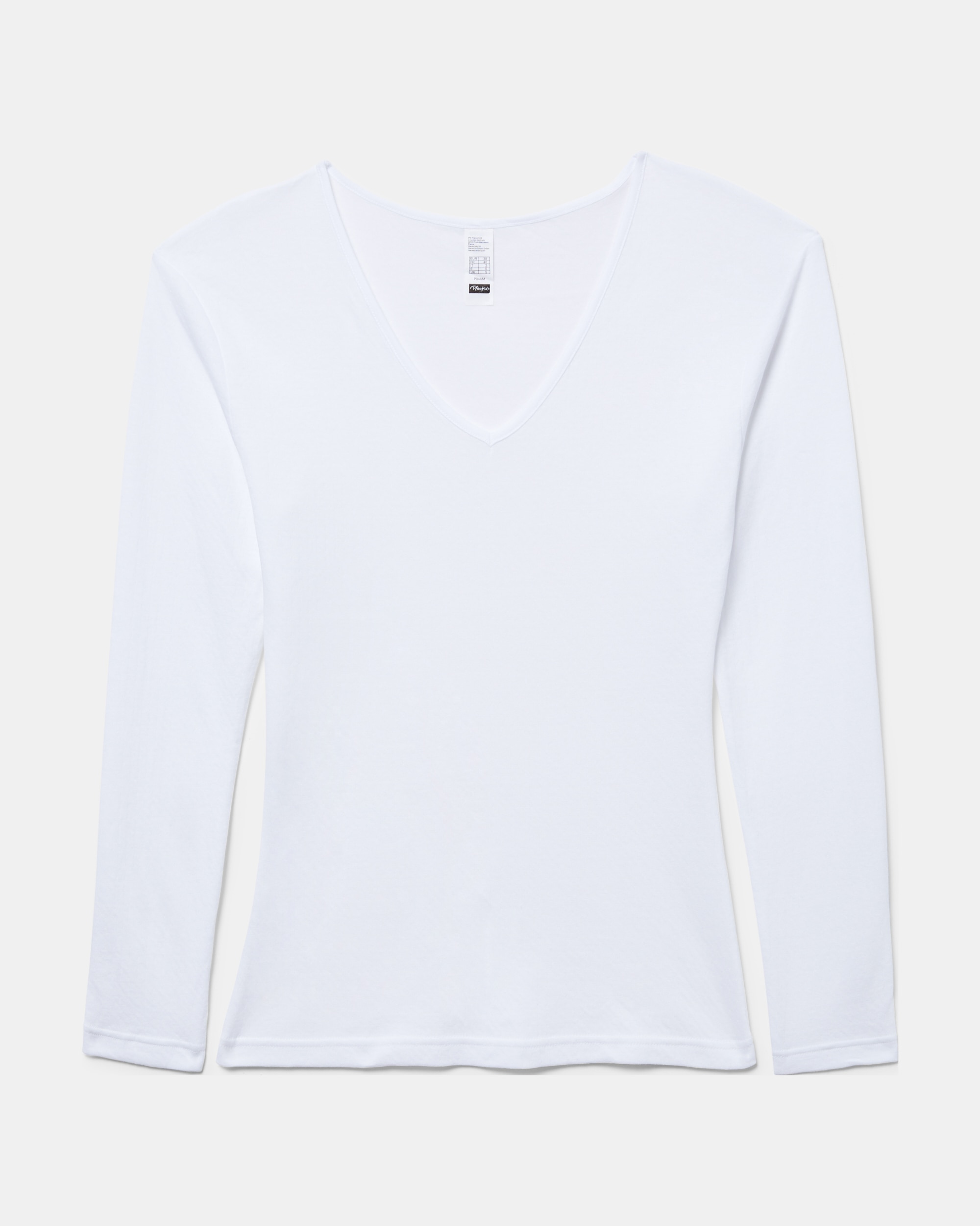 T-shirt Térmica de Manga Comprida 100% Algodão Branco-4
